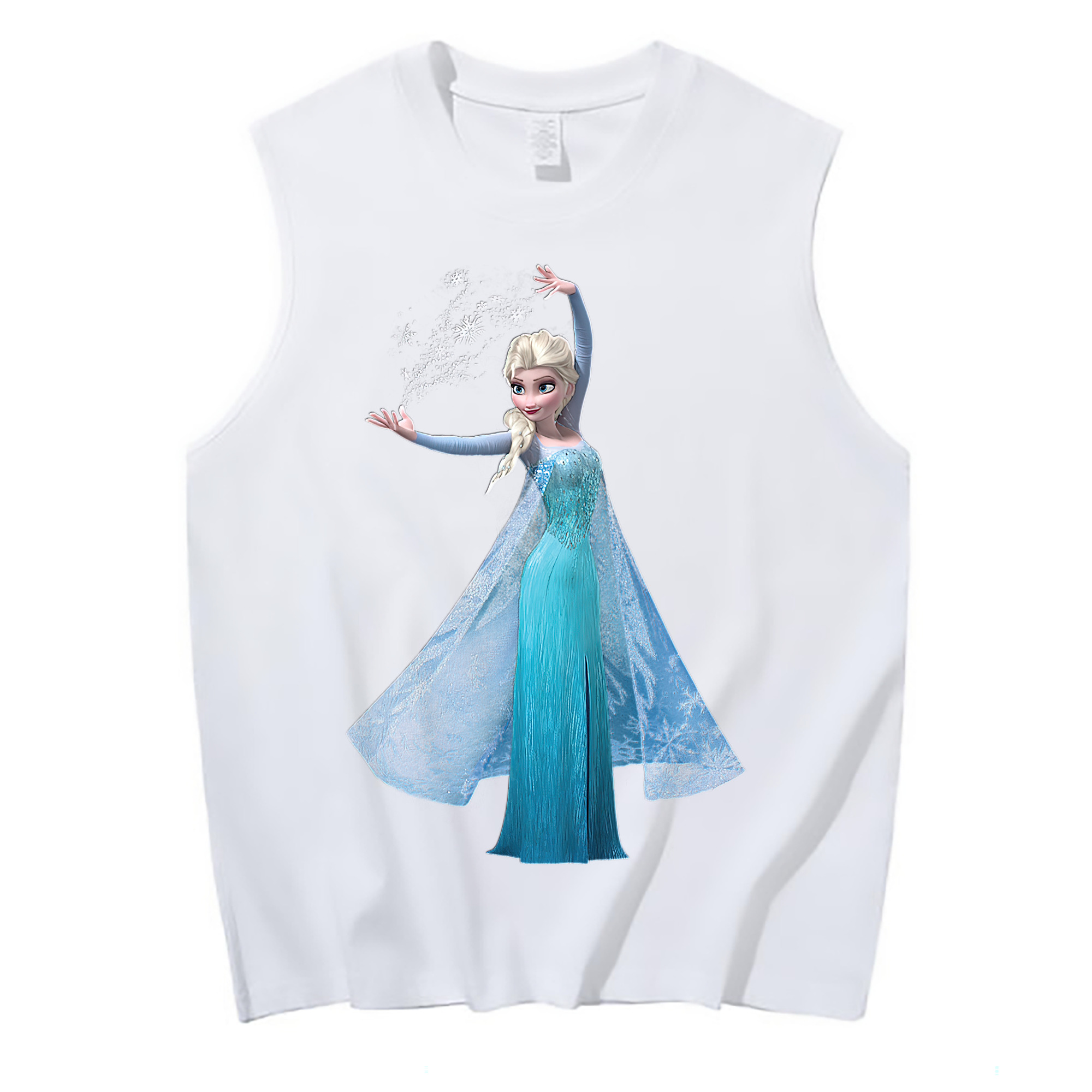 （画像用） アナと雪の女王 アンナ エルサ Frozen Anna Elsa コットン100％タンクトップ（フロントプリント）