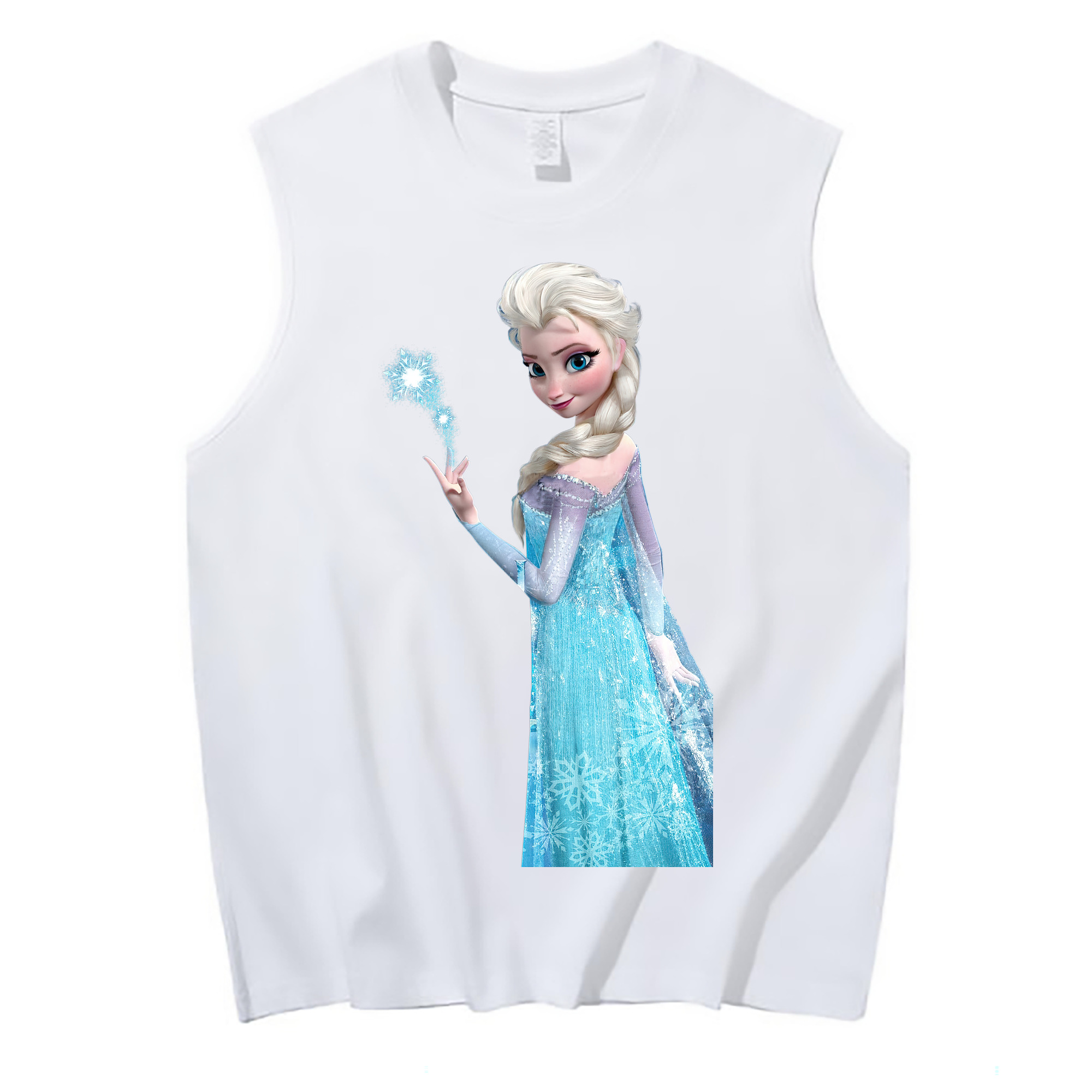 （画像用） アナと雪の女王 アンナ エルサ Frozen Anna Elsa コットン100％タンクトップ（フロントプリント）