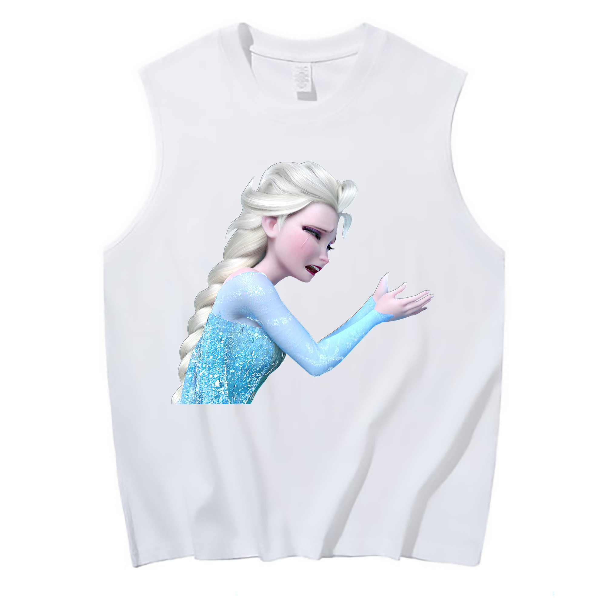 （画像用） アナと雪の女王 アンナ エルサ Frozen Anna Elsa コットン100％タンクトップ（フロントプリント）