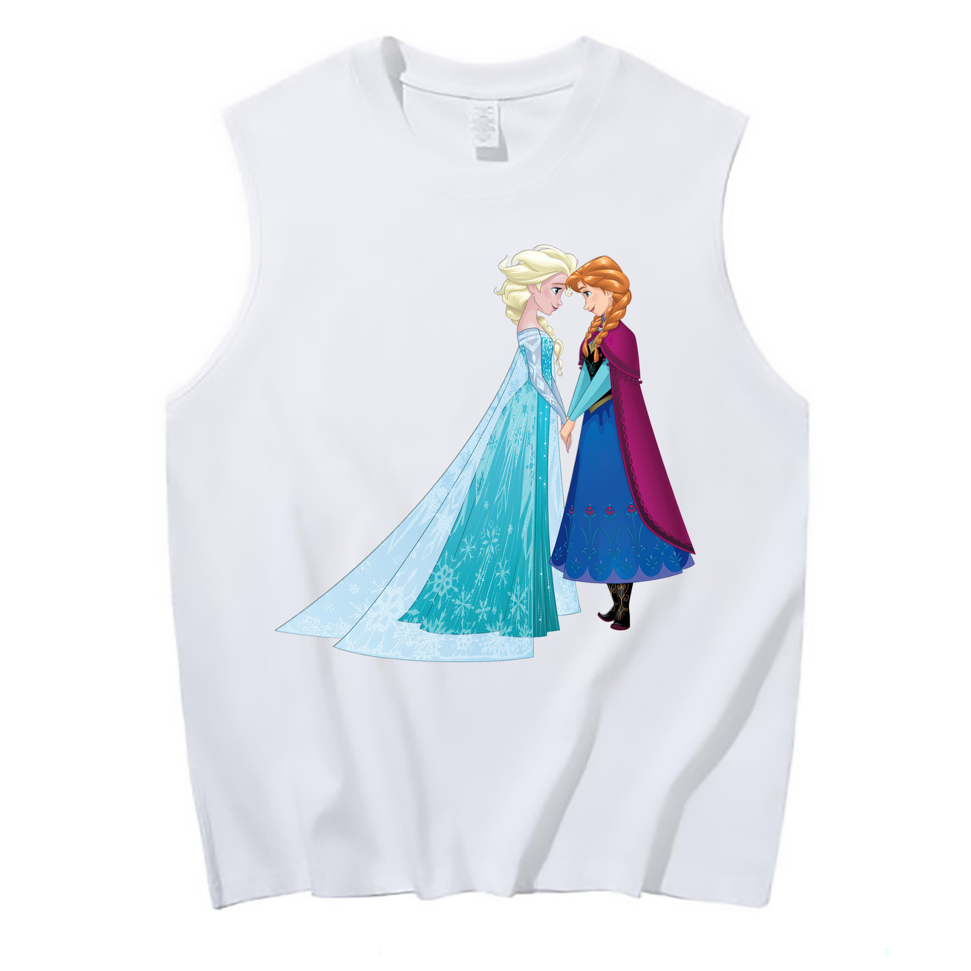 （画像用） アナと雪の女王 アンナ エルサ Frozen Anna Elsa コットン100％タンクトップ（フロントプリント）
