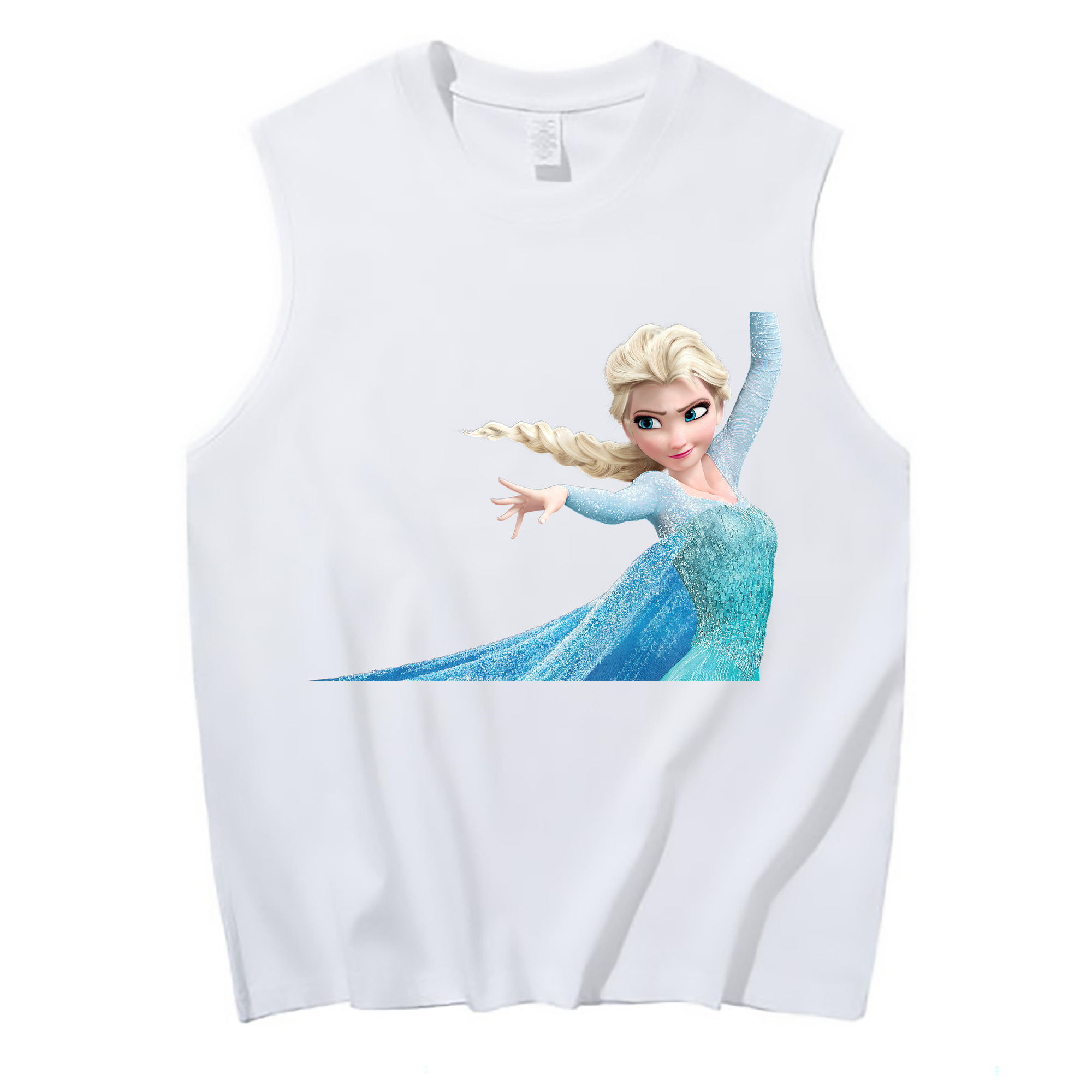 （画像用） アナと雪の女王 アンナ エルサ Frozen Anna Elsa コットン100％タンクトップ（フロントプリント）