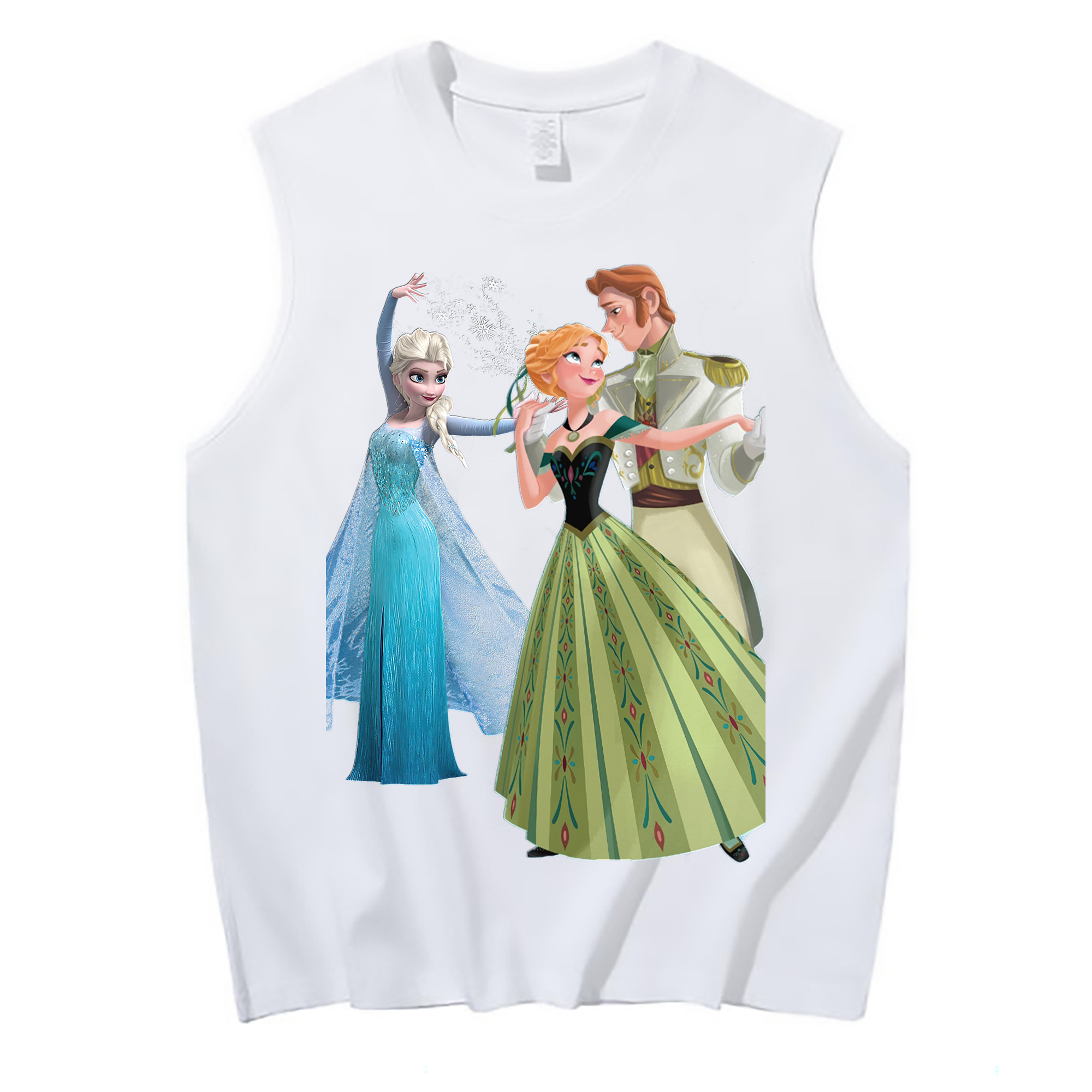 （画像用） アナと雪の女王 アンナ エルサ Frozen Anna Elsa コットン100％タンクトップ（フロントプリント）