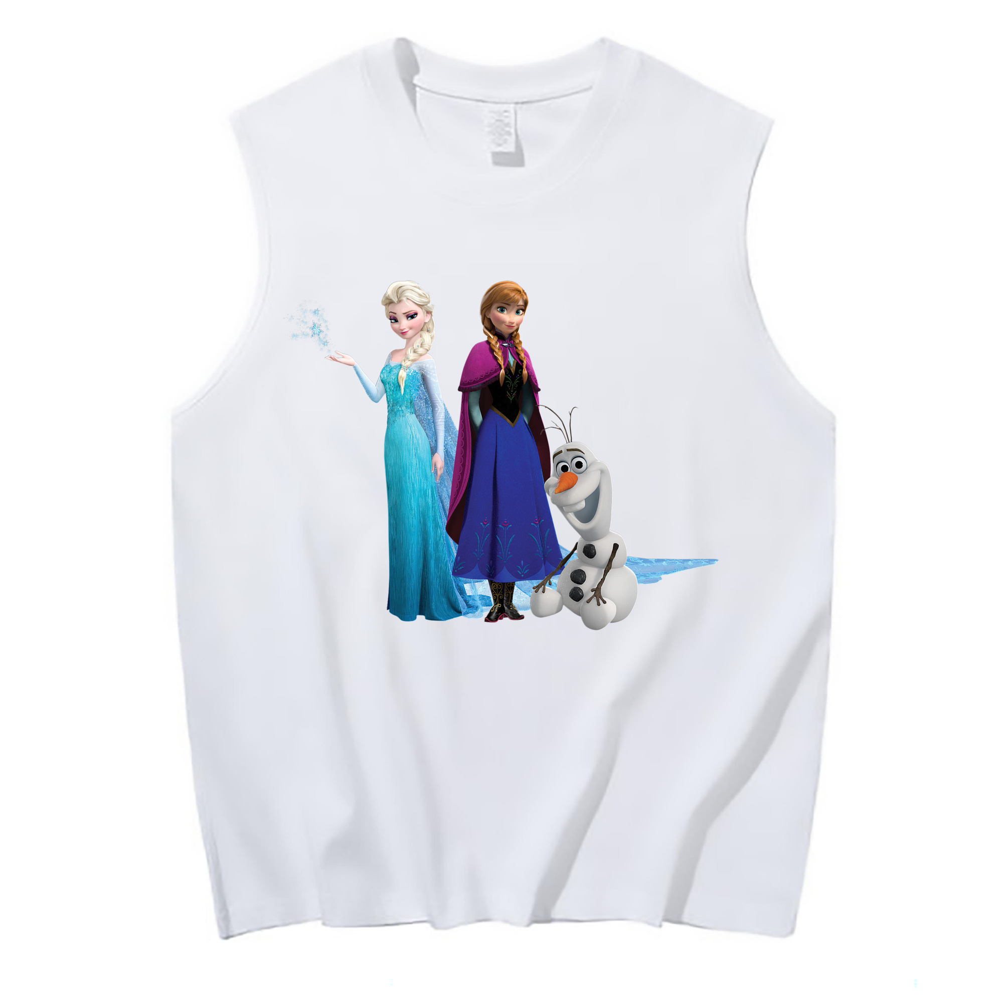 （画像用） アナと雪の女王 アンナ エルサ Frozen Anna Elsa コットン100％タンクトップ（フロントプリント）