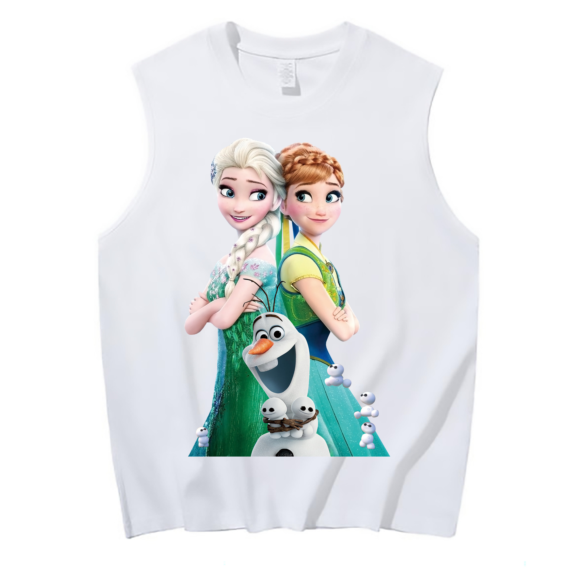 （画像用） アナと雪の女王 アンナ エルサ Frozen Anna Elsa コットン100％タンクトップ（フロントプリント）