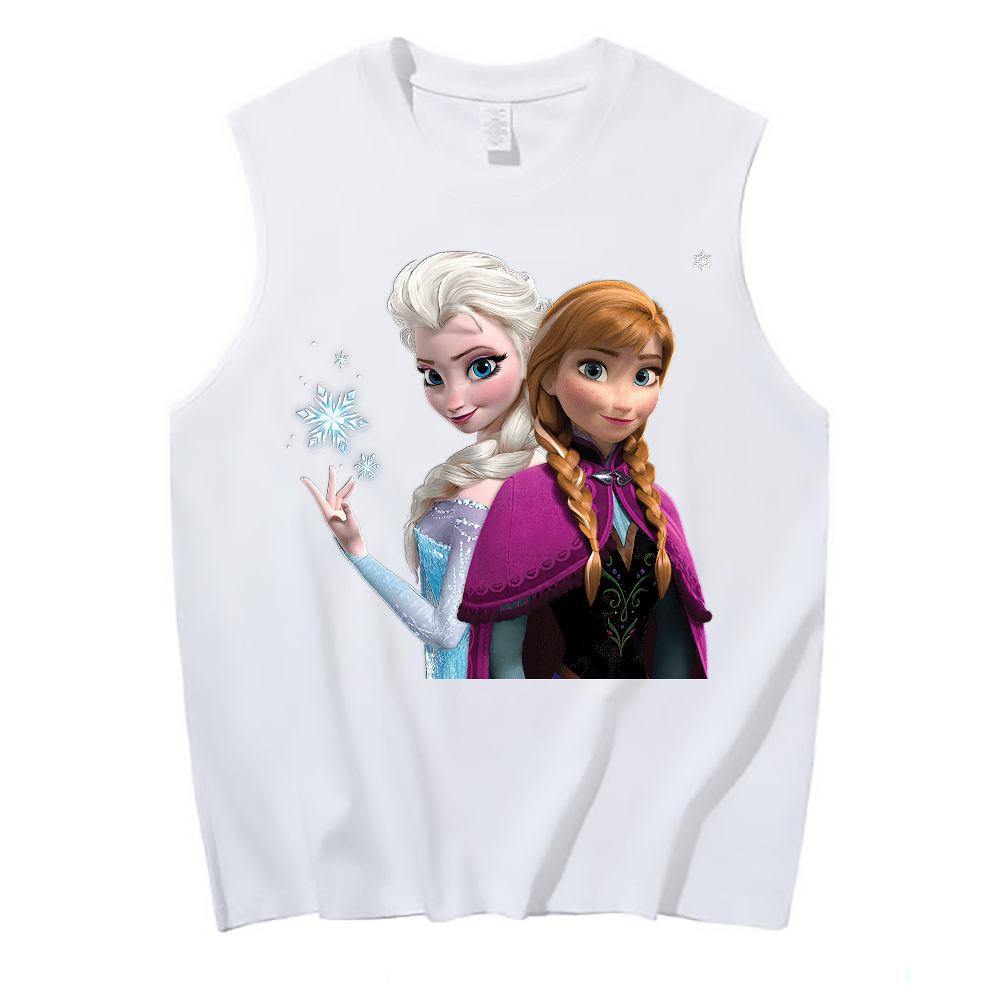 （画像用） アナと雪の女王 アンナ エルサ Frozen Anna Elsa コットン100％タンクトップ（フロントプリント）
