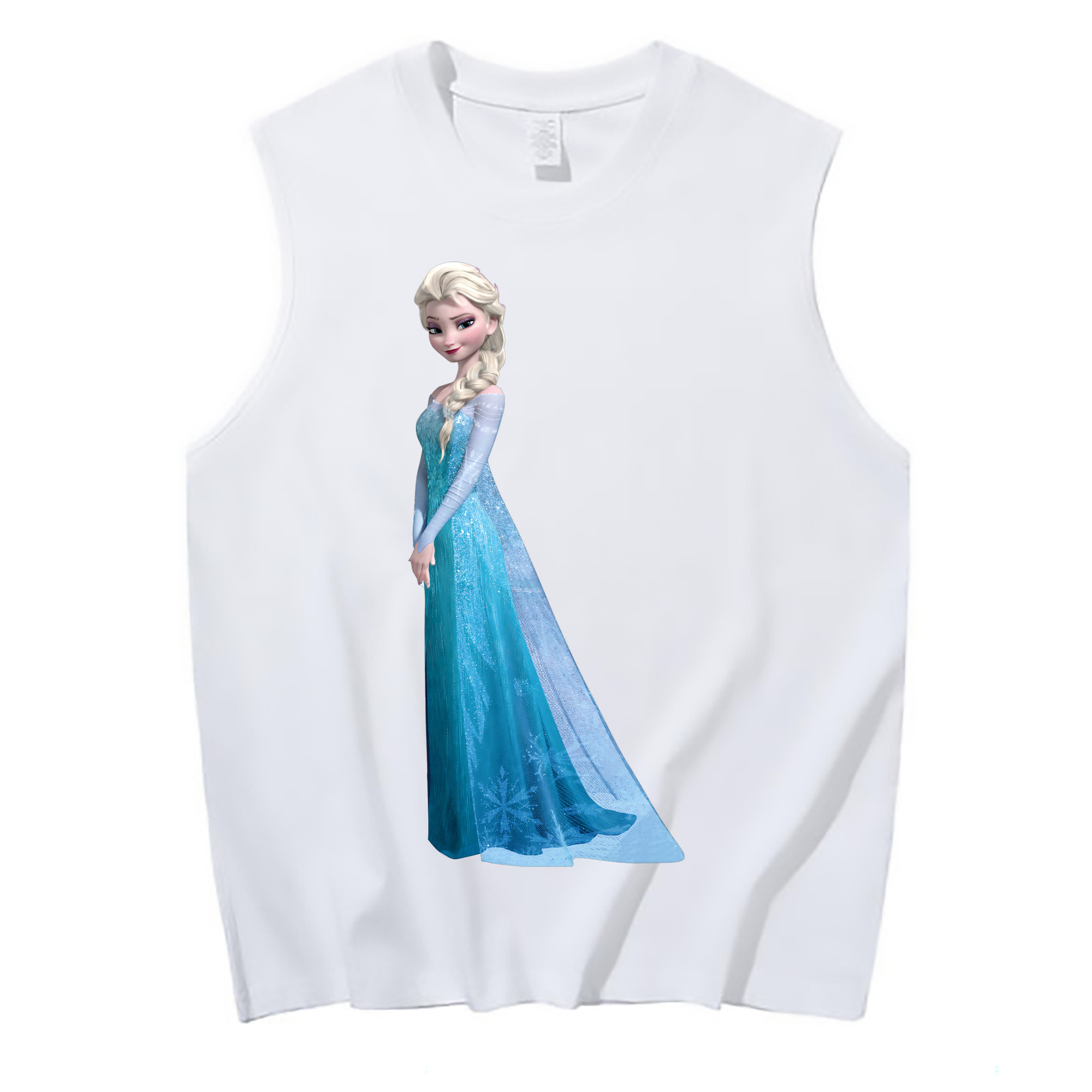 （画像用） アナと雪の女王 アンナ エルサ Frozen Anna Elsa コットン100％タンクトップ（フロントプリント）