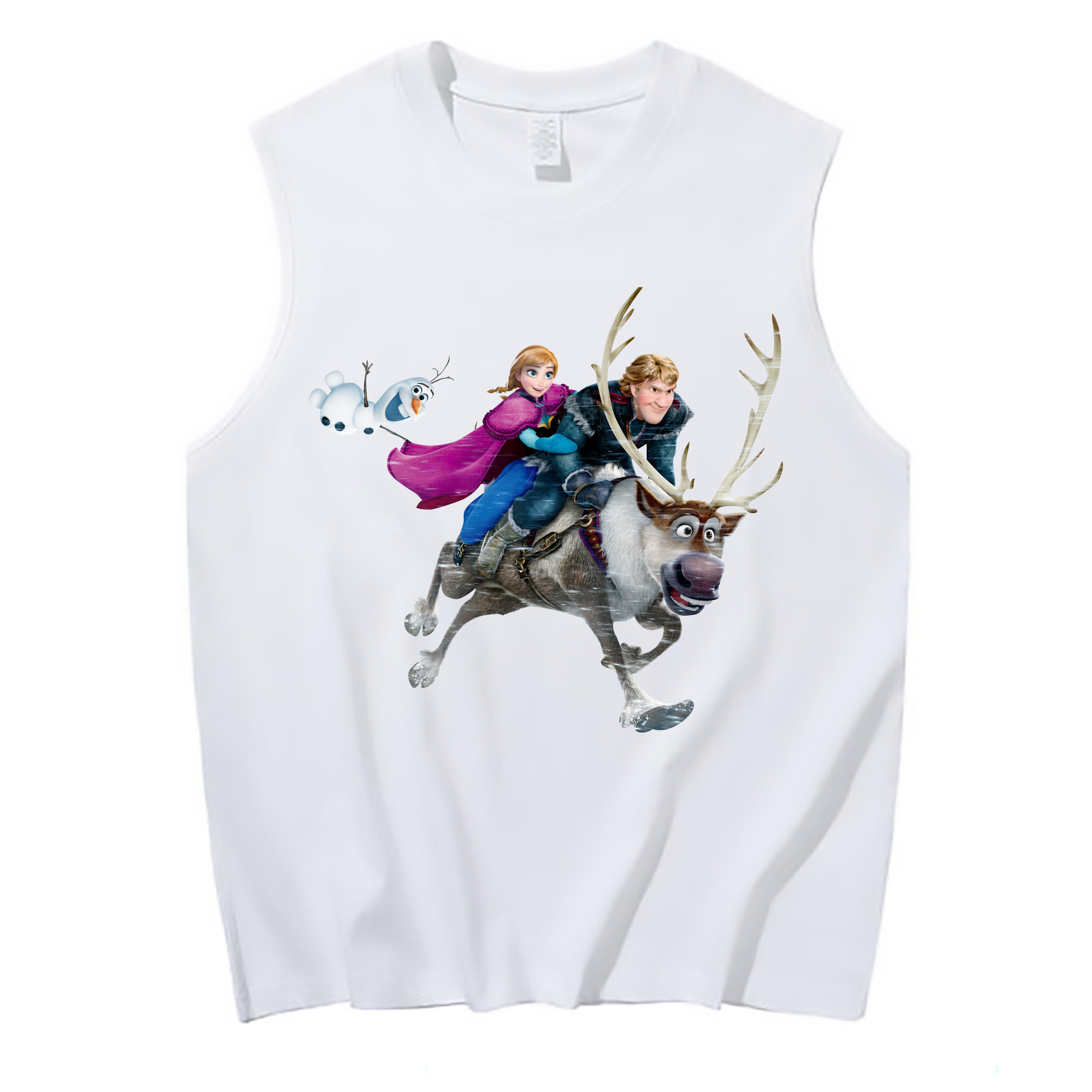 （画像用） アナと雪の女王 アンナ エルサ Frozen Anna Elsa コットン100％タンクトップ（フロントプリント）