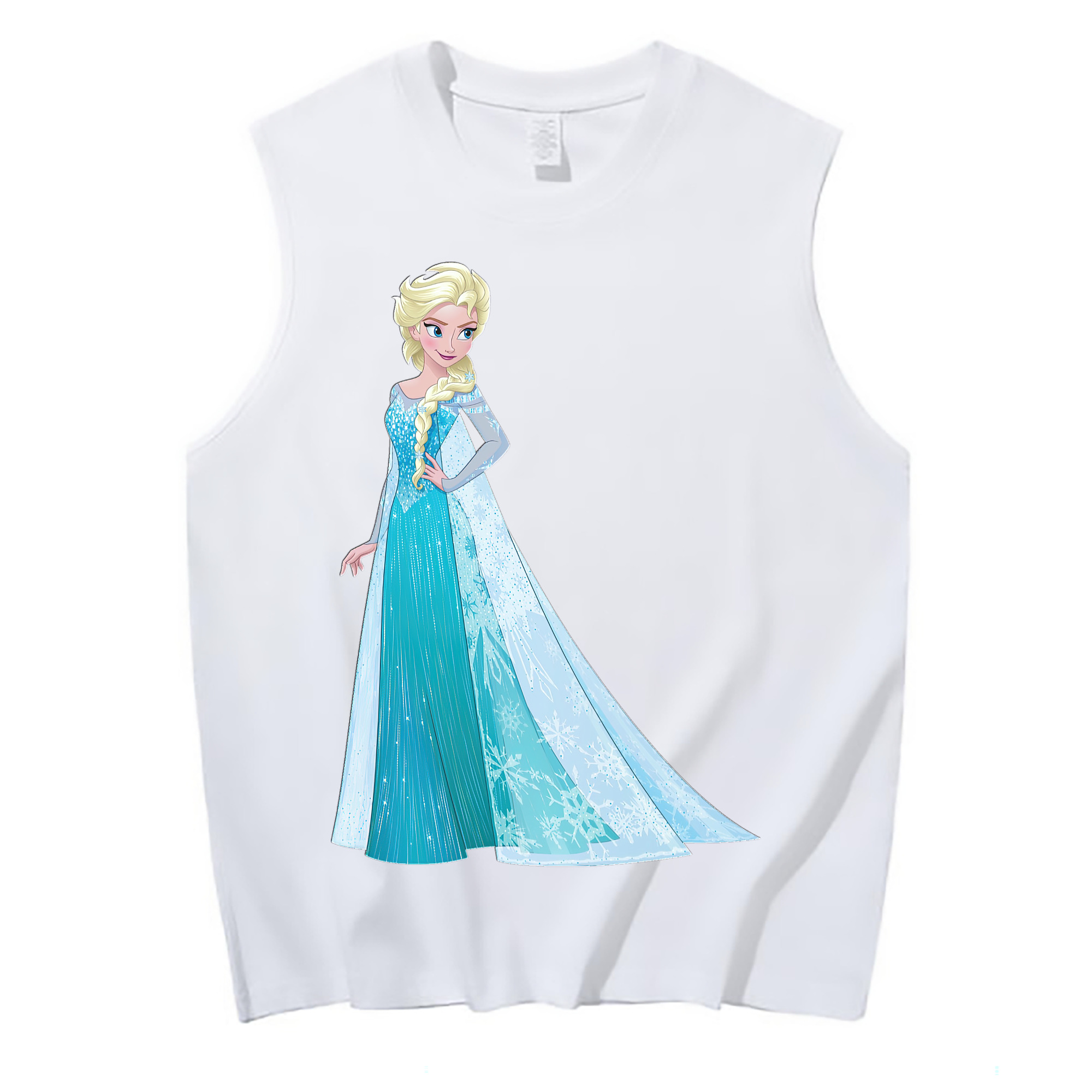 （画像用） アナと雪の女王 アンナ エルサ Frozen Anna Elsa コットン100％タンクトップ（フロントプリント）