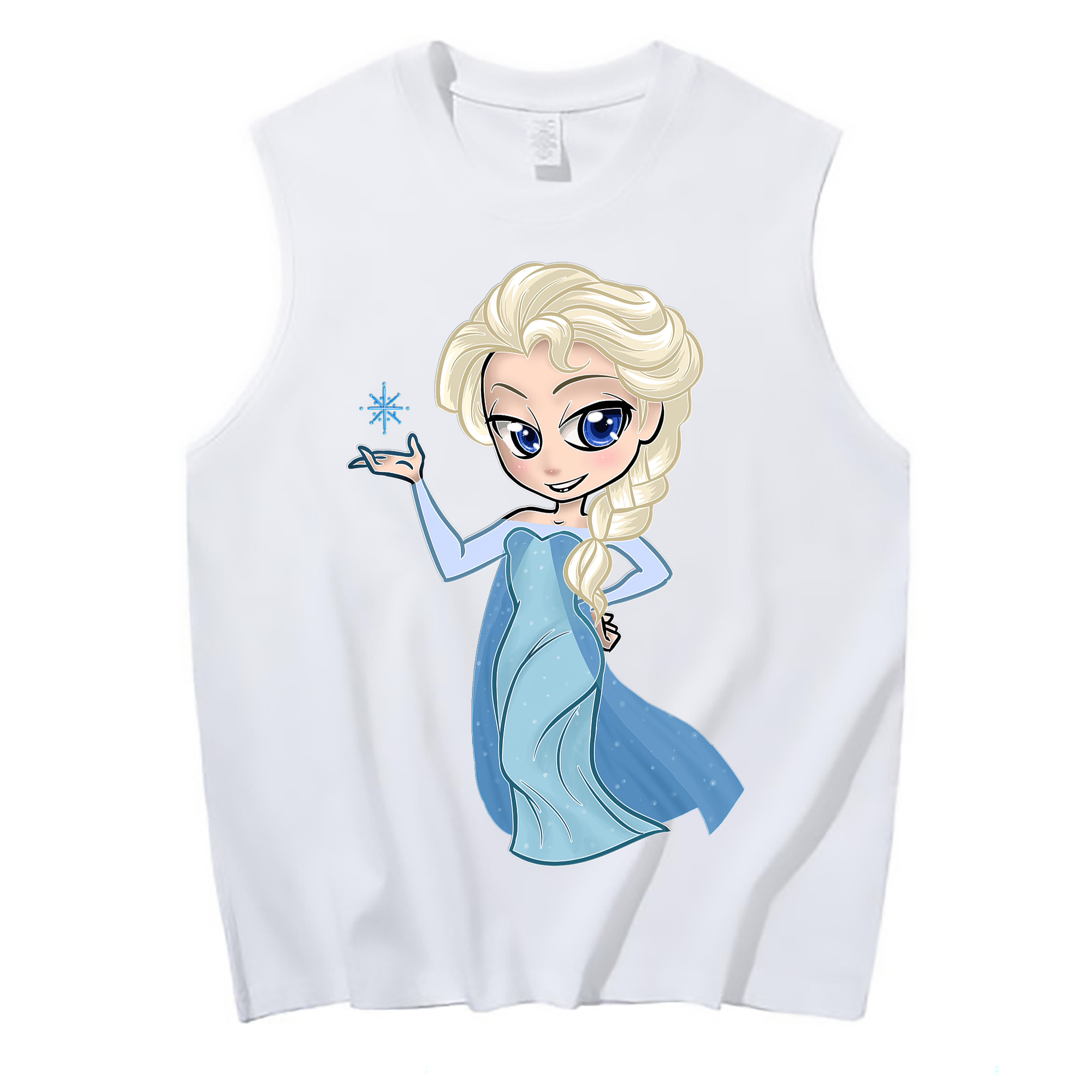 （画像用） アナと雪の女王 アンナ エルサ Frozen Anna Elsa コットン100％タンクトップ（フロントプリント）