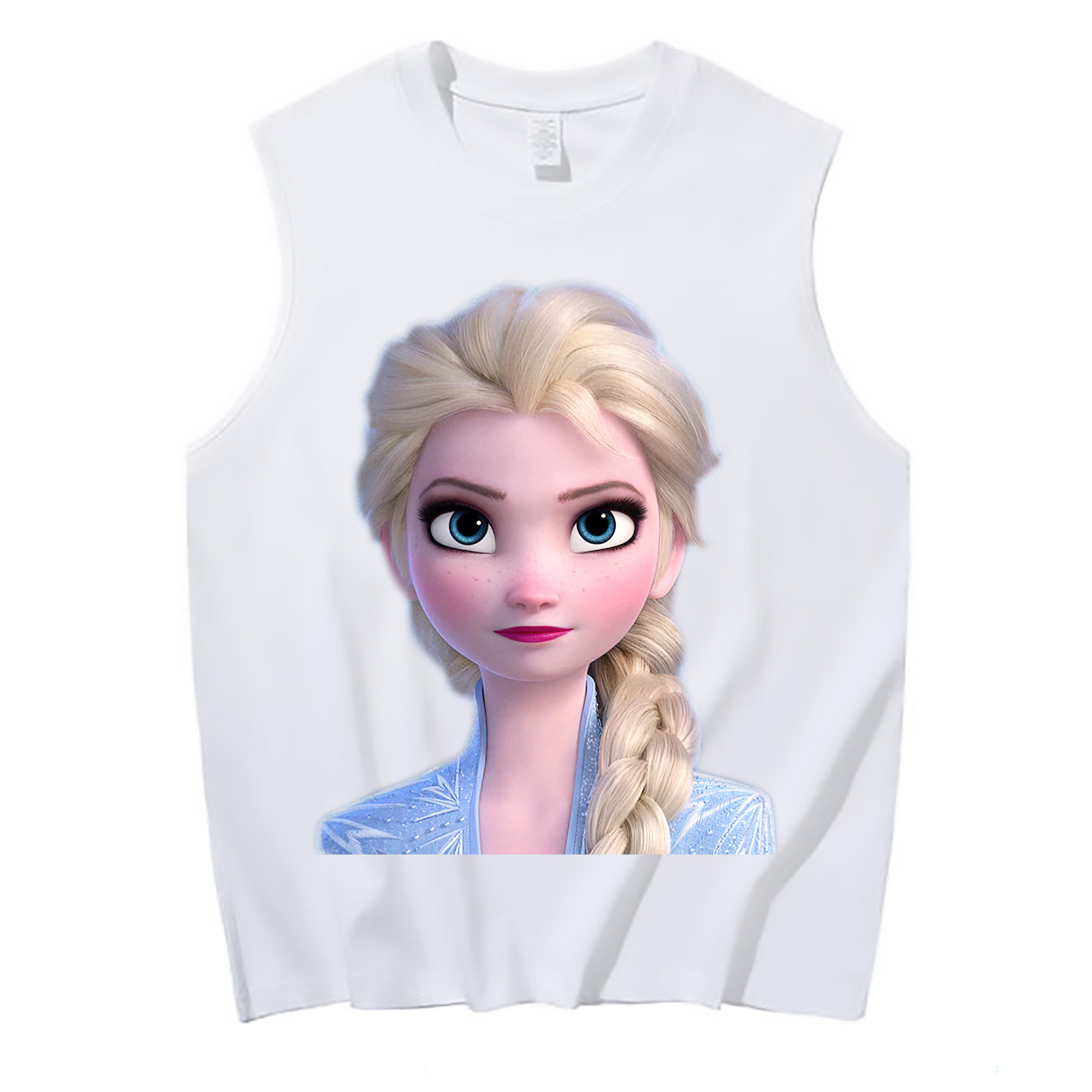 （画像用） アナと雪の女王 アンナ エルサ Frozen Anna Elsa コットン100％タンクトップ（フロントプリント）