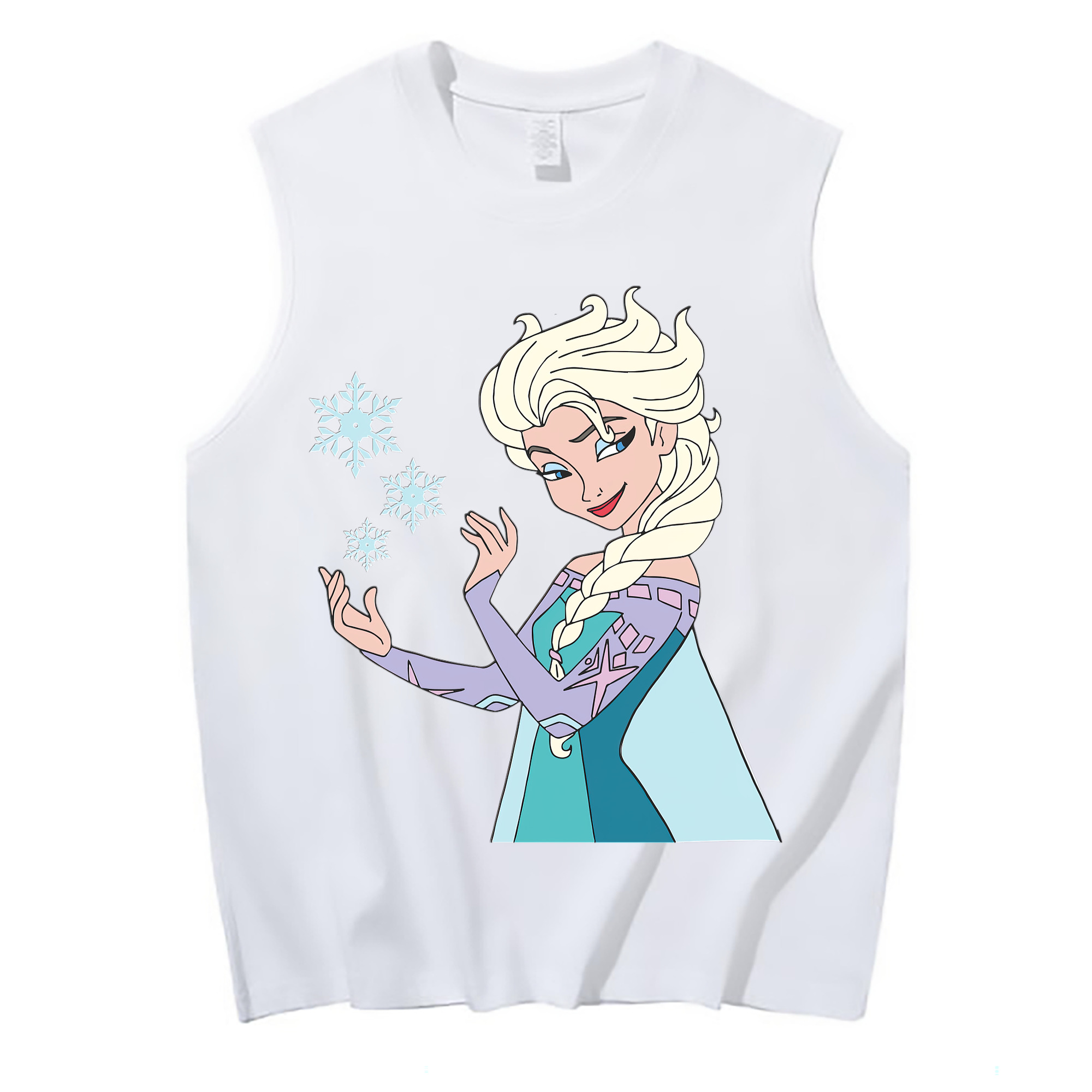 （画像用） アナと雪の女王 アンナ エルサ Frozen Anna Elsa コットン100％タンクトップ（フロントプリント）