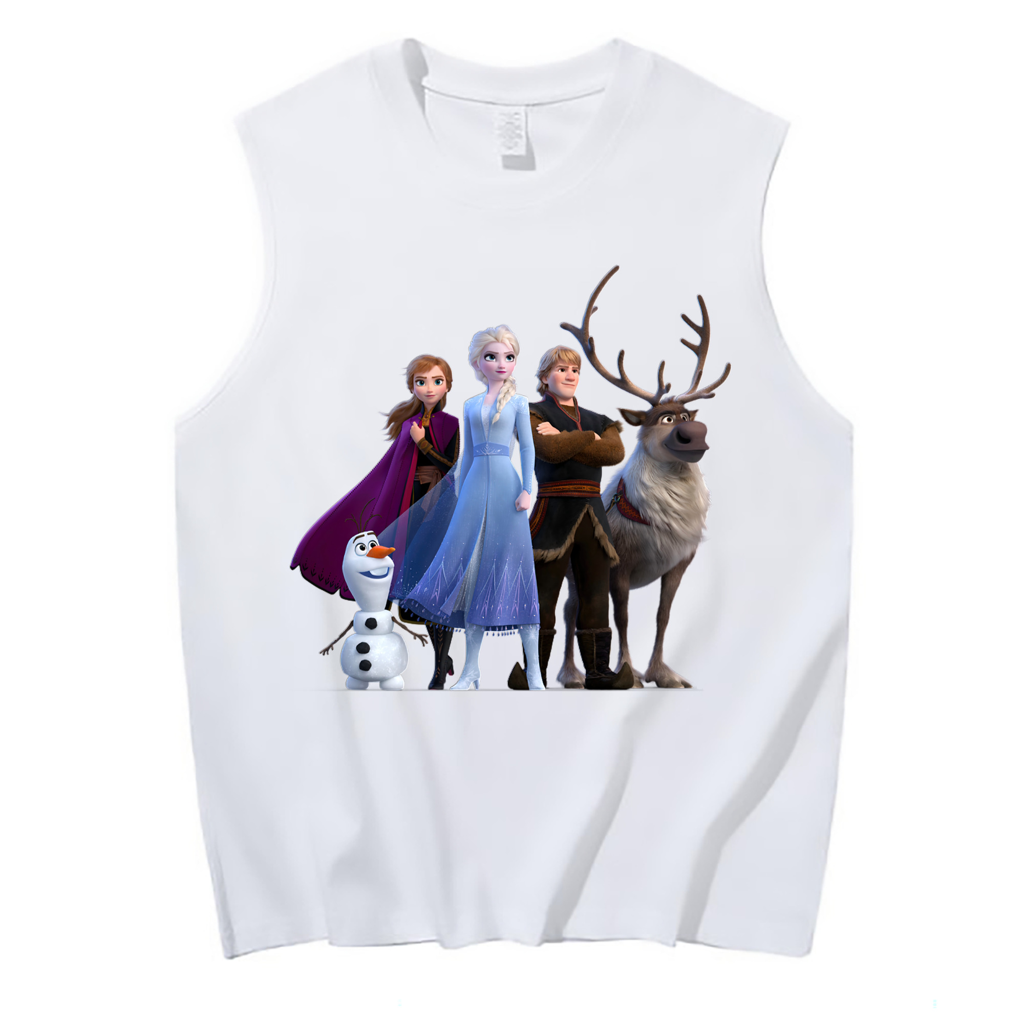 （画像用） アナと雪の女王 アンナ エルサ Frozen Anna Elsa コットン100％タンクトップ（フロントプリント）