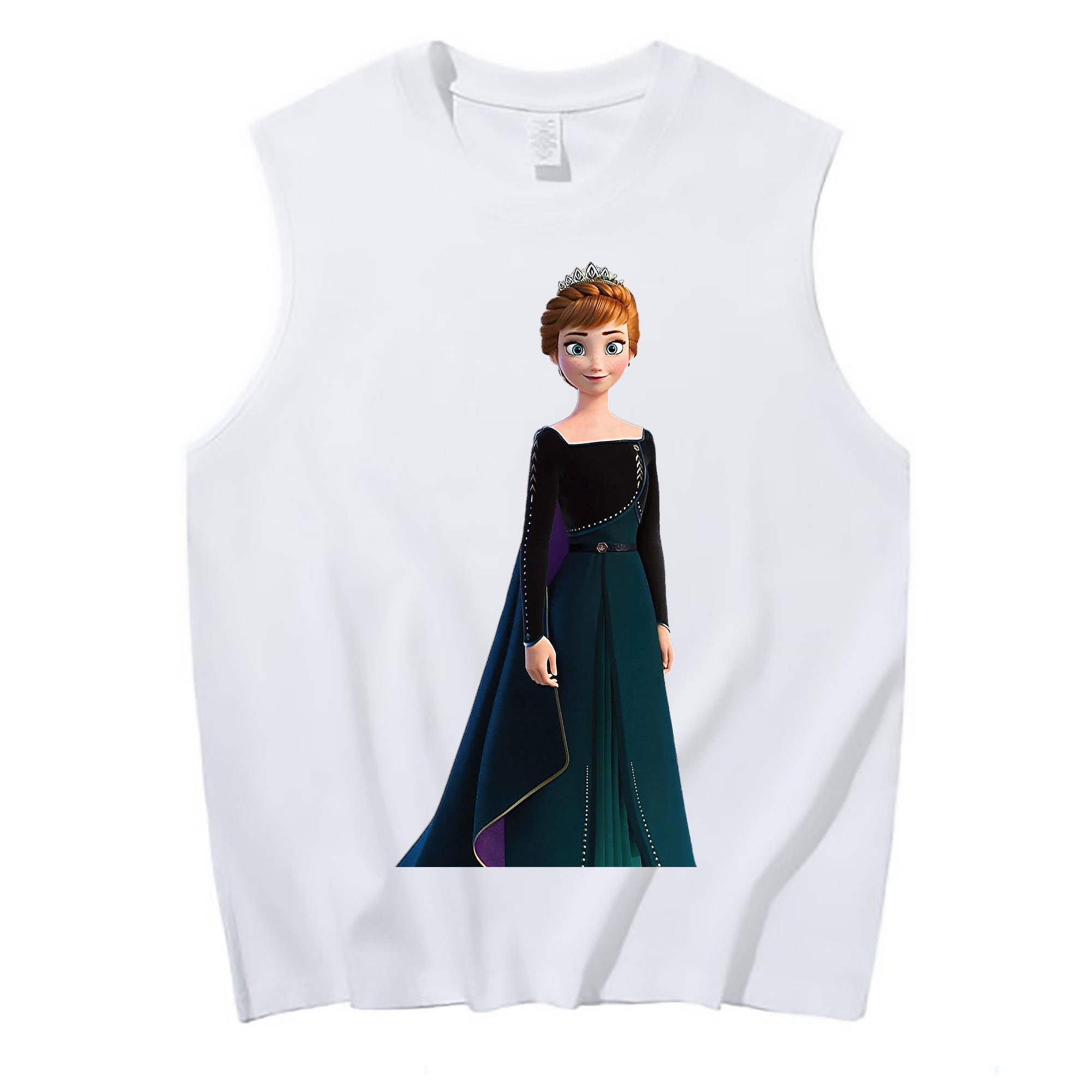 （画像用） アナと雪の女王 アンナ エルサ Frozen Anna Elsa コットン100％タンクトップ（フロントプリント）