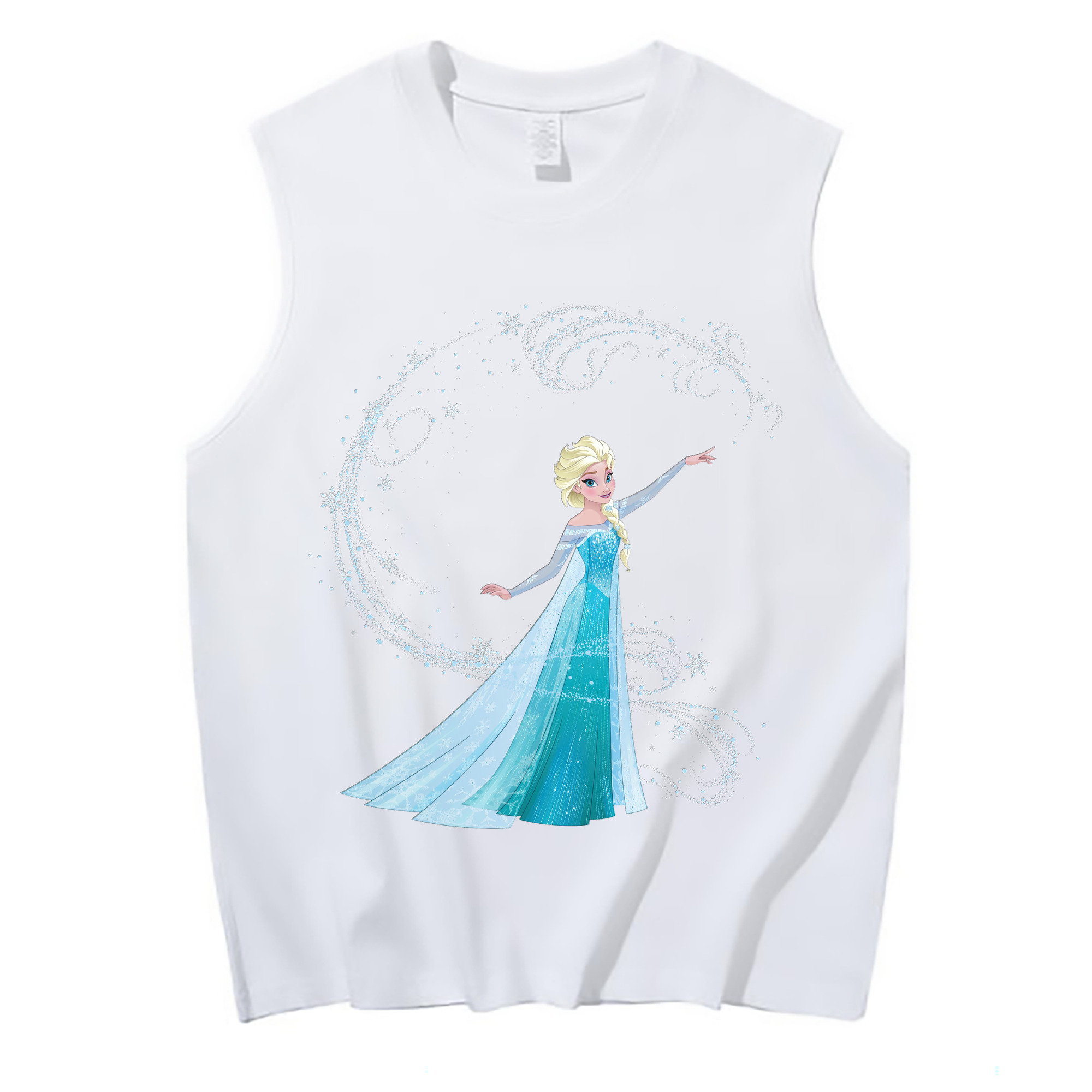 （画像用） アナと雪の女王 アンナ エルサ Frozen Anna Elsa コットン100％タンクトップ（フロントプリント）
