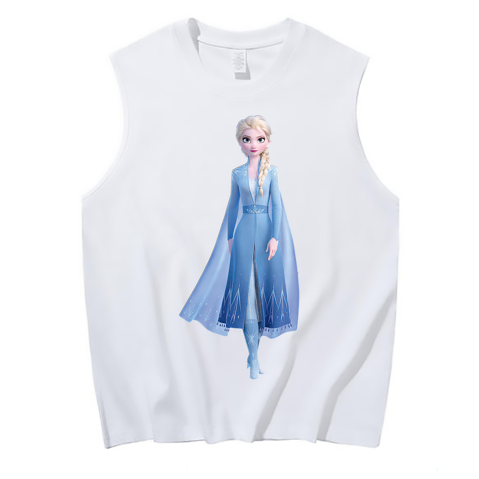 （画像用） アナと雪の女王 アンナ エルサ Frozen Anna Elsa コットン100％タンクトップ（フロントプリント）