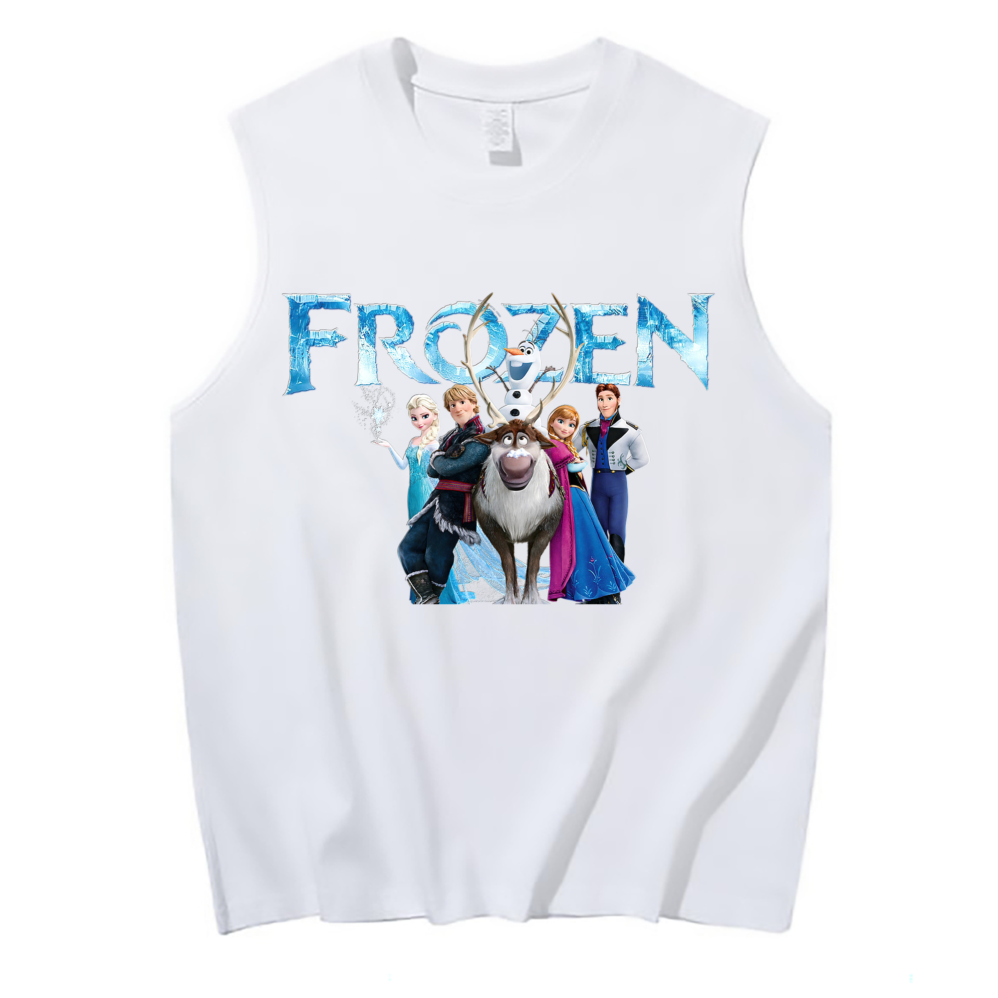 （画像用） アナと雪の女王 アンナ エルサ Frozen Anna Elsa コットン100％タンクトップ（フロントプリント）