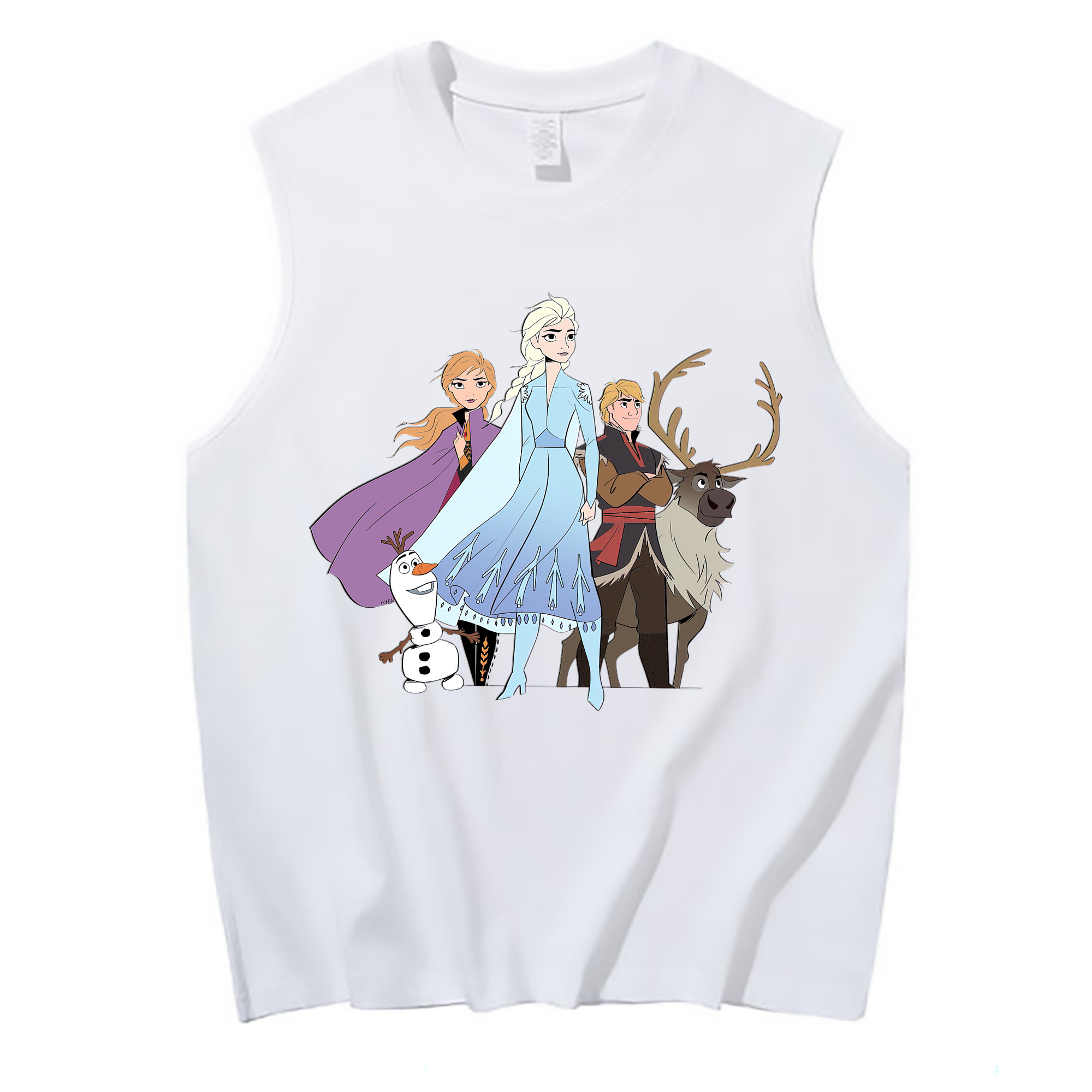 （画像用） アナと雪の女王 アンナ エルサ Frozen Anna Elsa コットン100％タンクトップ（フロントプリント）