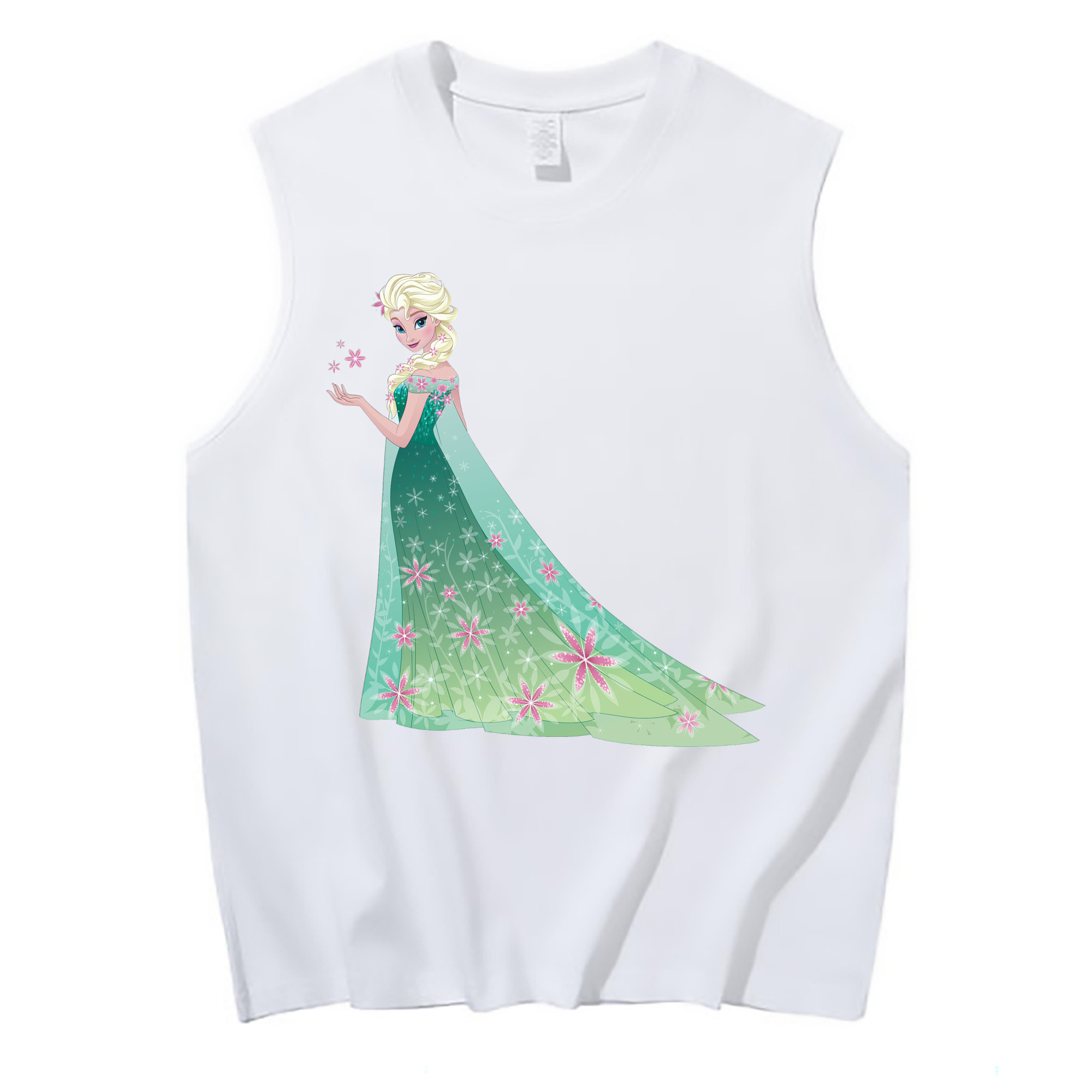 （画像用） アナと雪の女王 アンナ エルサ Frozen Anna Elsa コットン100％タンクトップ（フロントプリント）