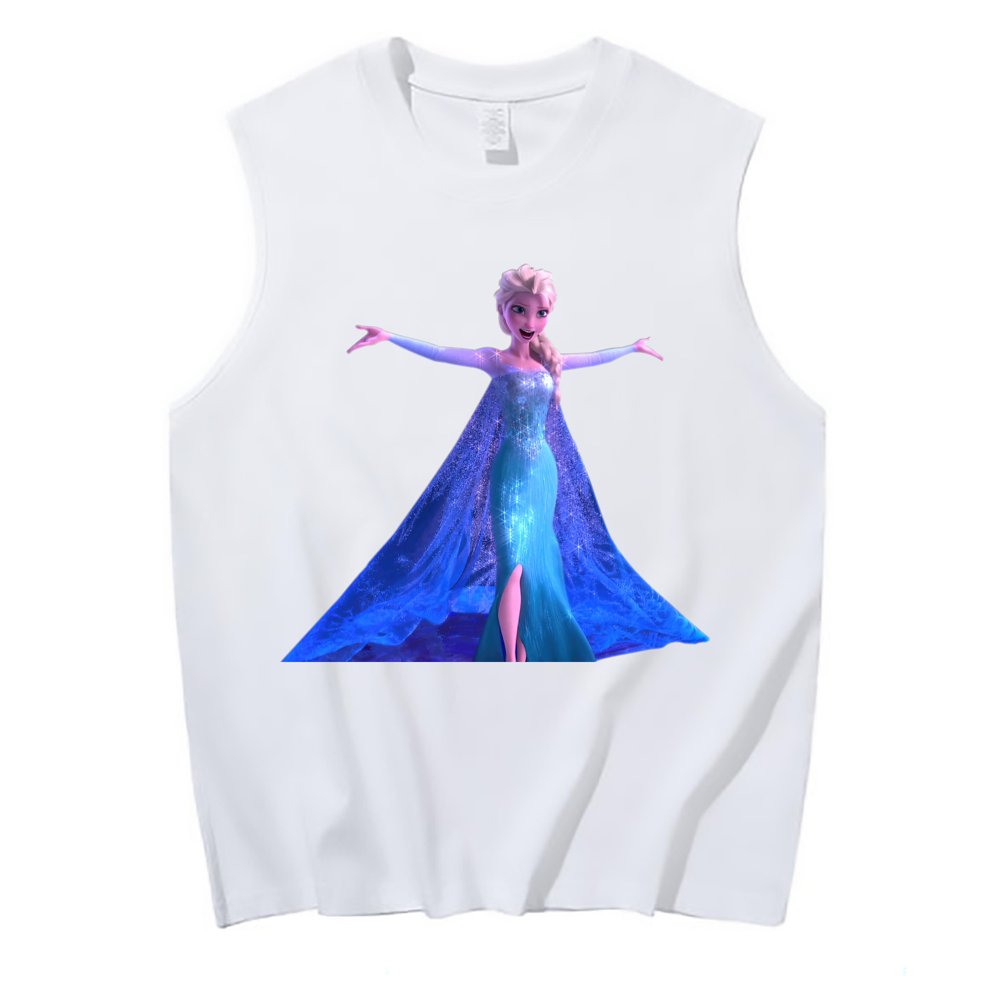 （画像用） アナと雪の女王 アンナ エルサ Frozen Anna Elsa コットン100％タンクトップ（フロントプリント）