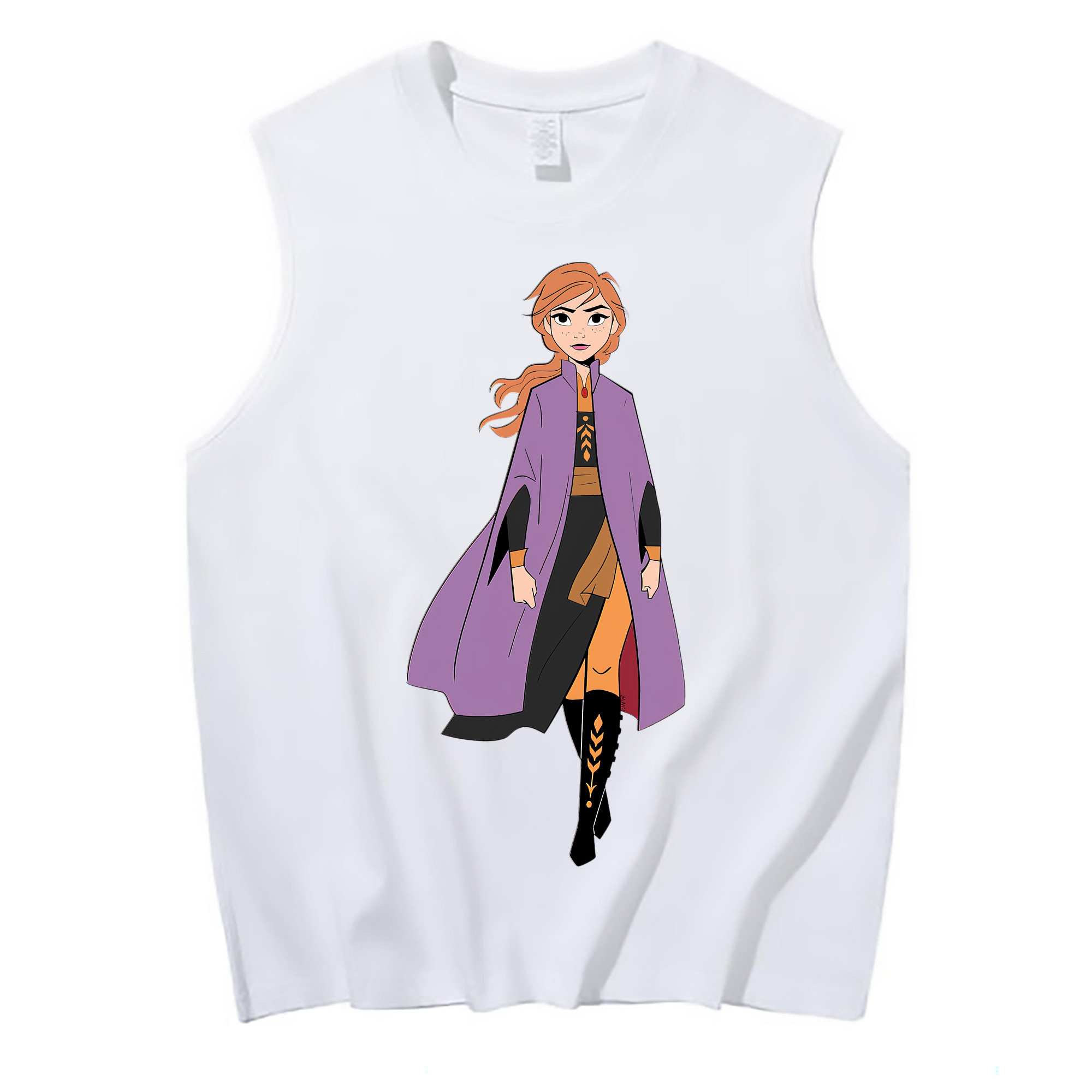 （画像用） アナと雪の女王 アンナ エルサ Frozen Anna Elsa コットン100％タンクトップ（フロントプリント）