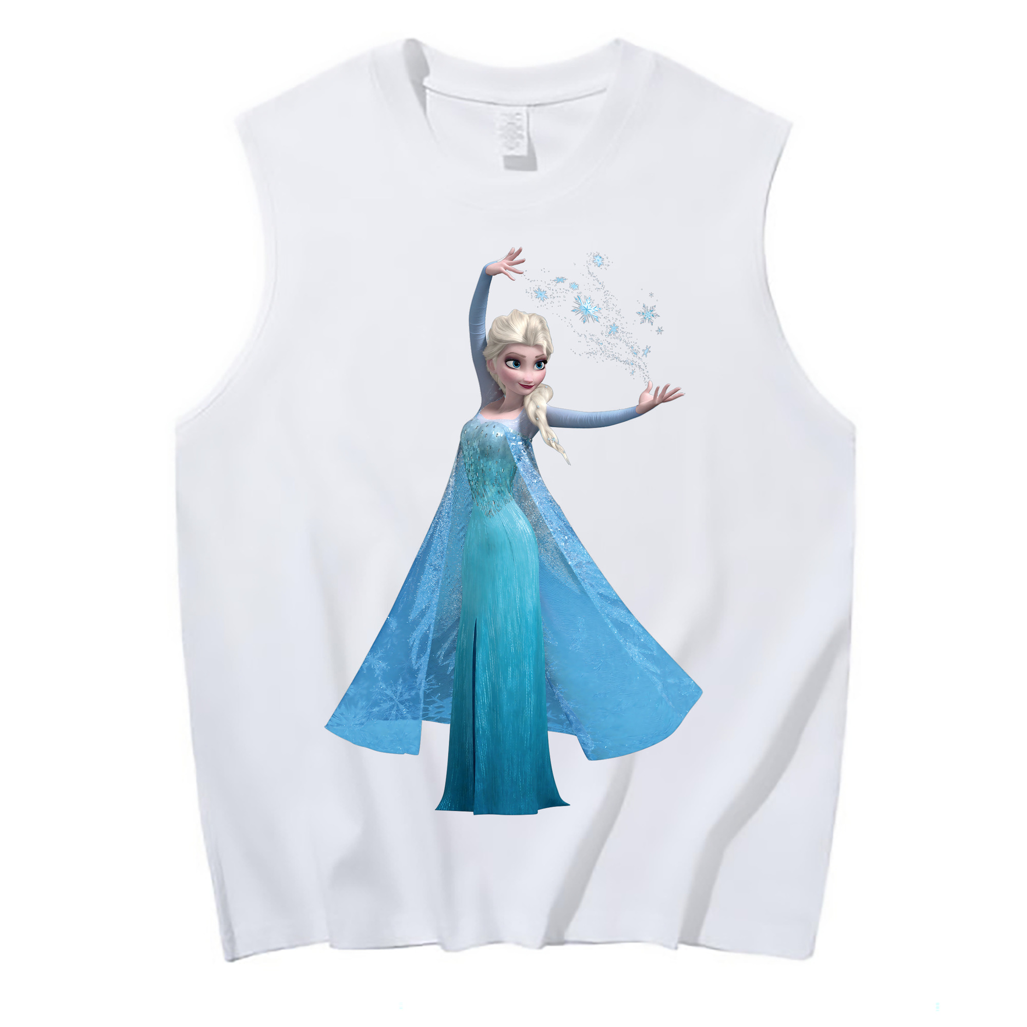 （画像用） アナと雪の女王 アンナ エルサ Frozen Anna Elsa コットン100％タンクトップ（フロントプリント）