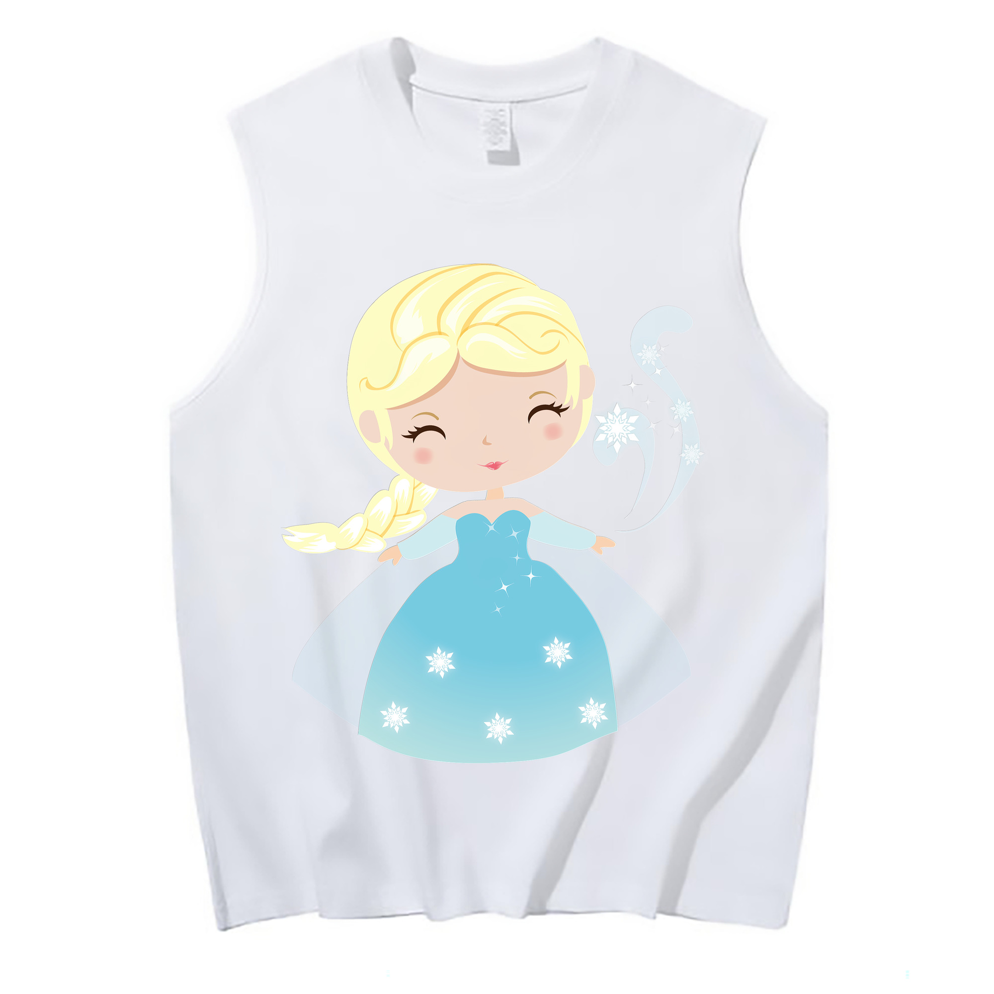 （画像用） アナと雪の女王 アンナ エルサ Frozen Anna Elsa コットン100％タンクトップ（フロントプリント）