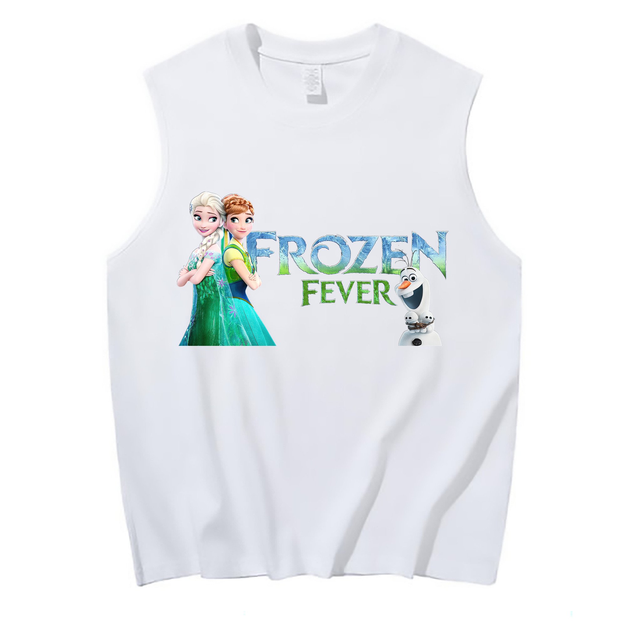 （画像用） アナと雪の女王 アンナ エルサ Frozen Anna Elsa コットン100％タンクトップ（フロントプリント）