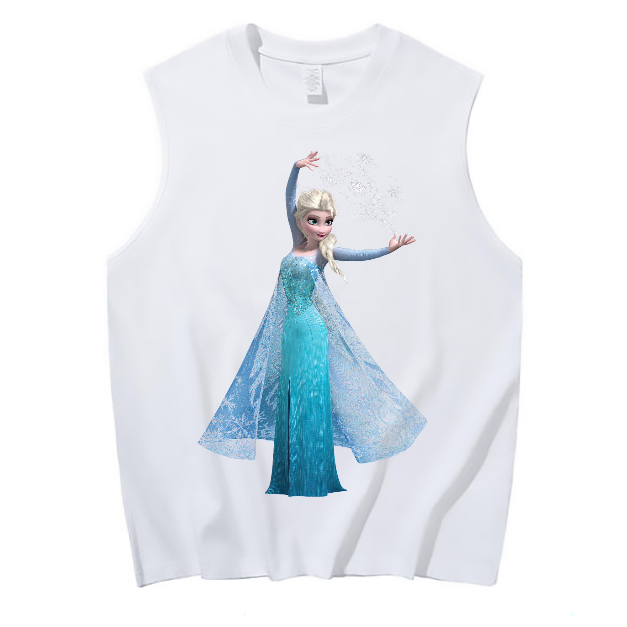 （画像用） アナと雪の女王 アンナ エルサ Frozen Anna Elsa コットン100％タンクトップ（フロントプリント）