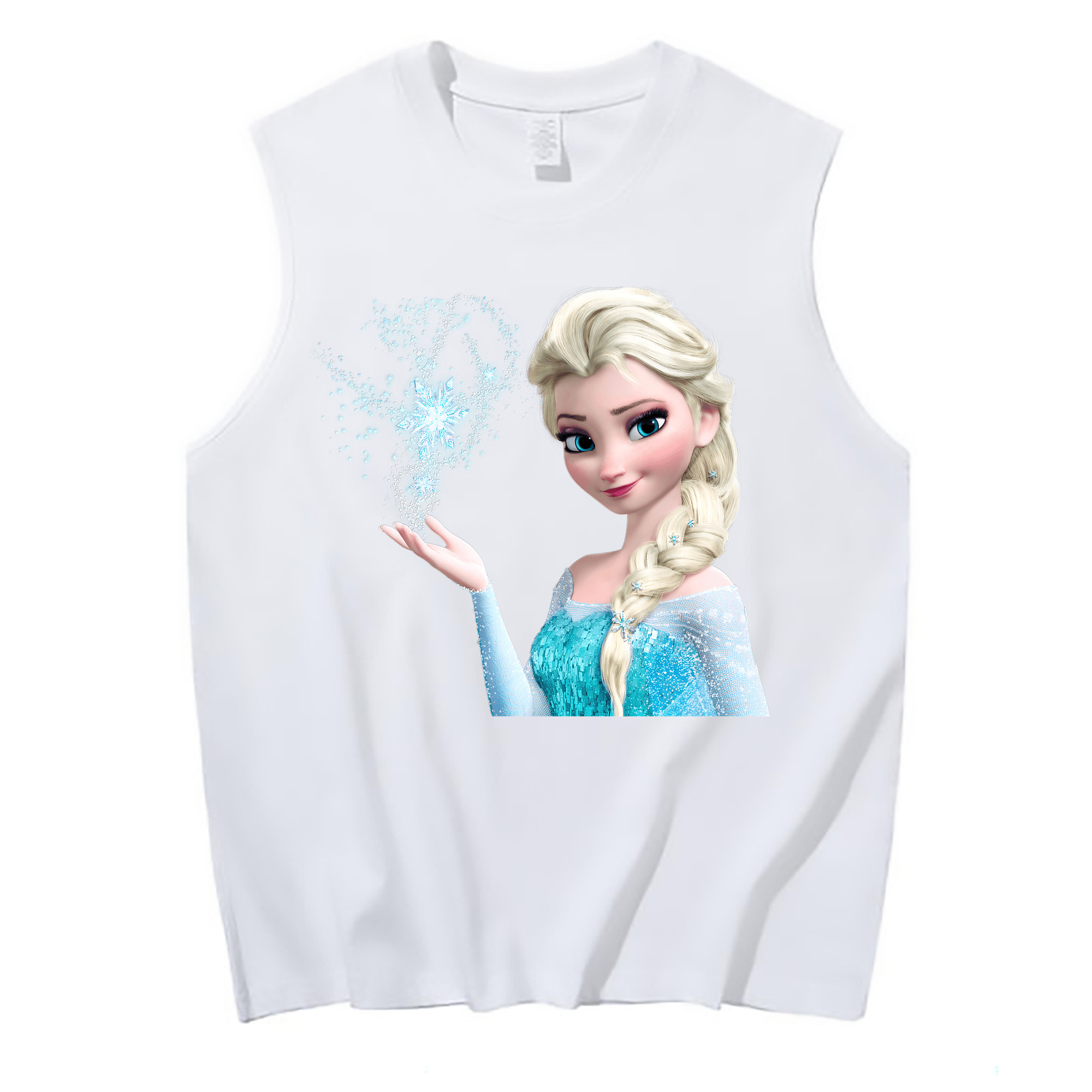 （画像用） アナと雪の女王 アンナ エルサ Frozen Anna Elsa コットン100％タンクトップ（フロントプリント）