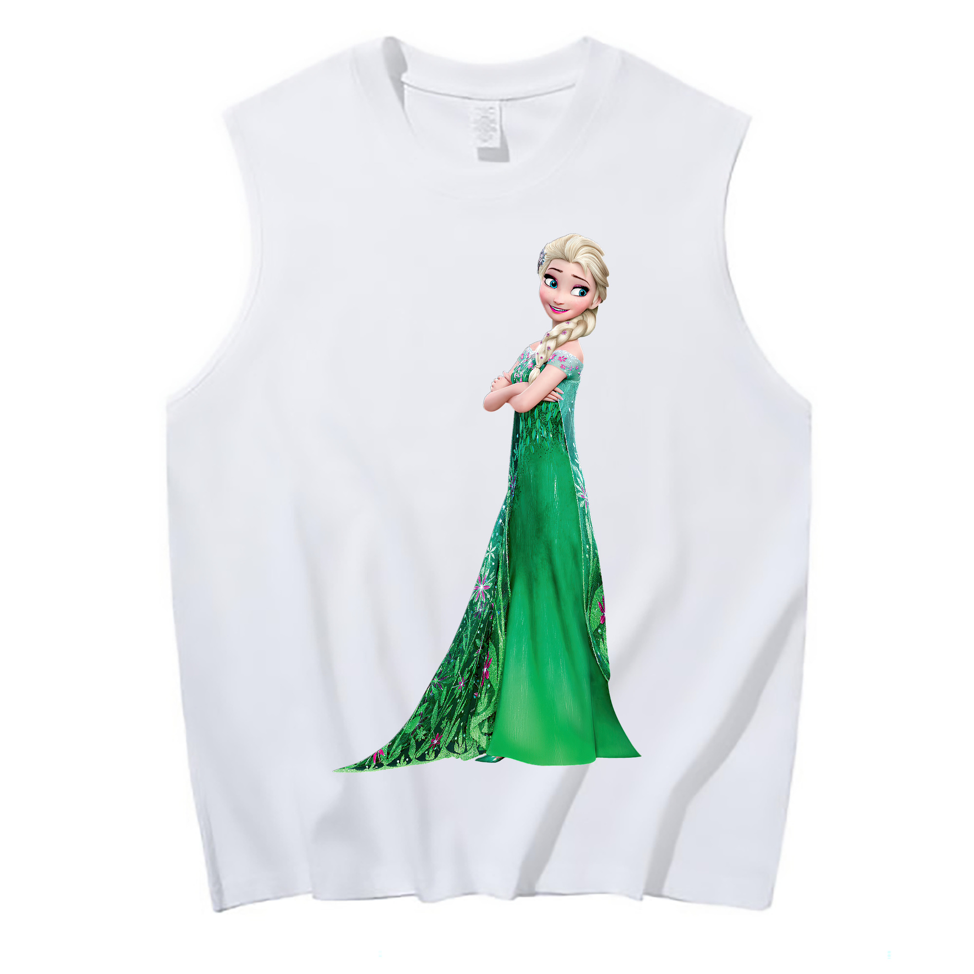 （画像用） アナと雪の女王 アンナ エルサ Frozen Anna Elsa コットン100％タンクトップ（フロントプリント）