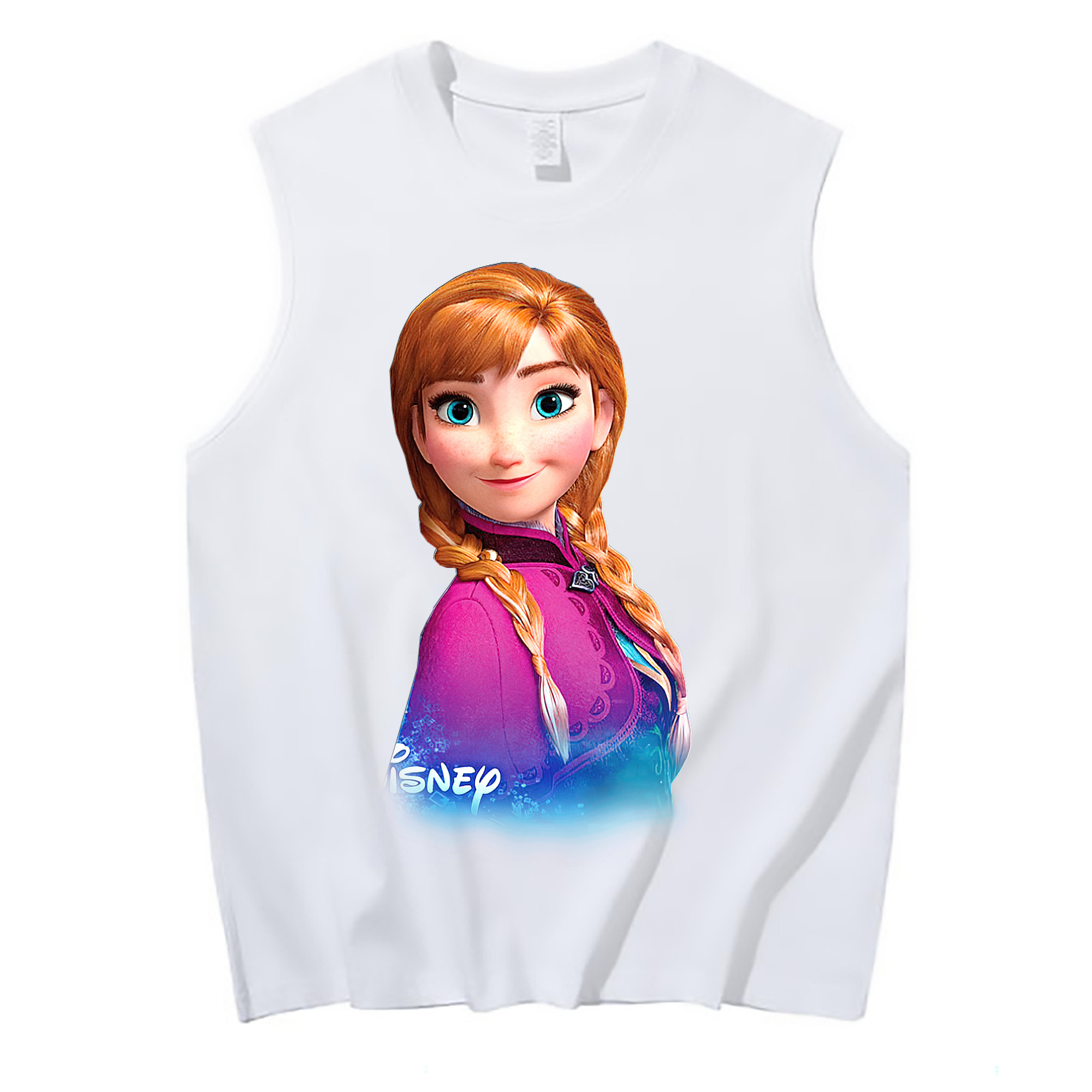（画像用） アナと雪の女王 アンナ エルサ Frozen Anna Elsa コットン100％タンクトップ（フロントプリント）