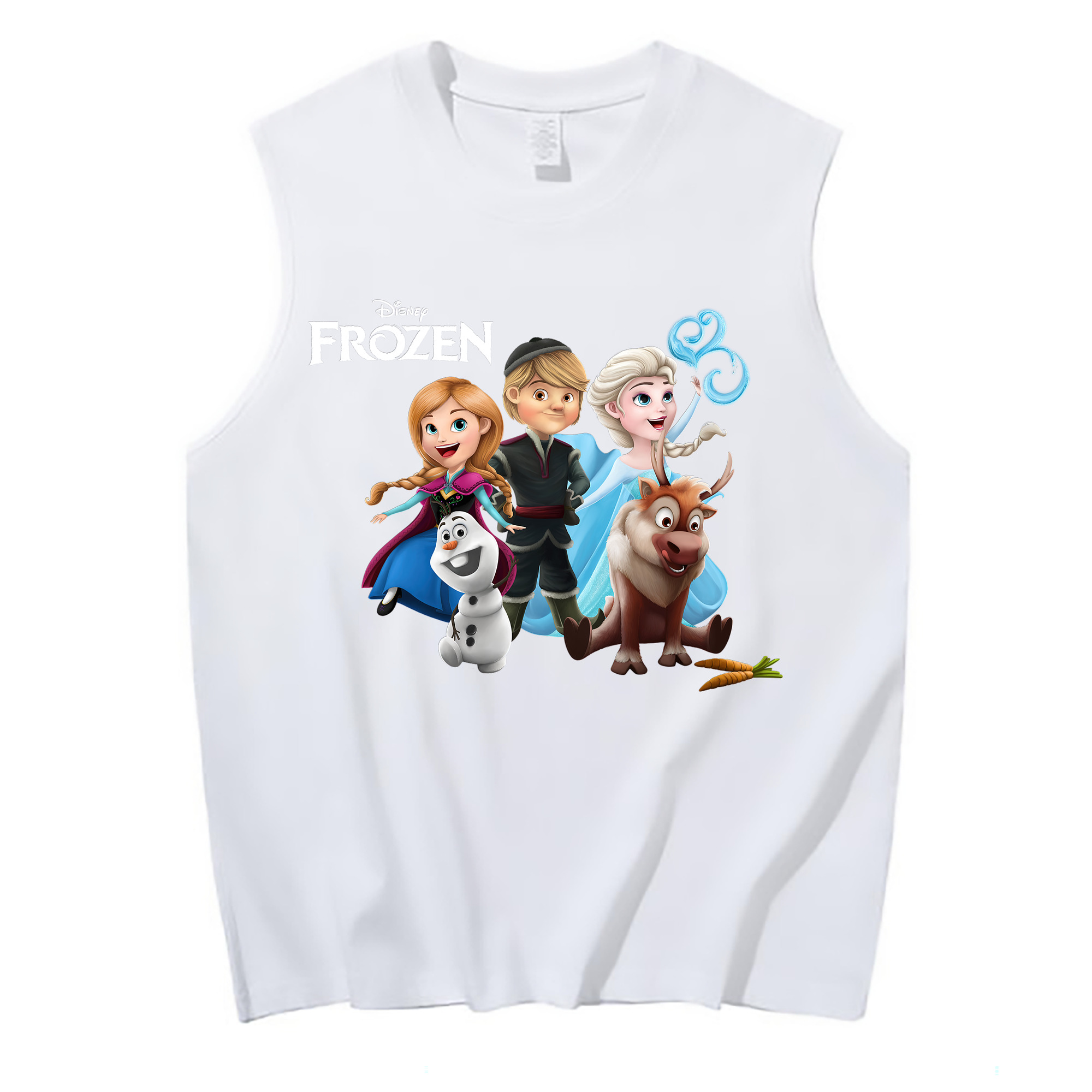 （画像用） アナと雪の女王 アンナ エルサ Frozen Anna Elsa コットン100％タンクトップ（フロントプリント）