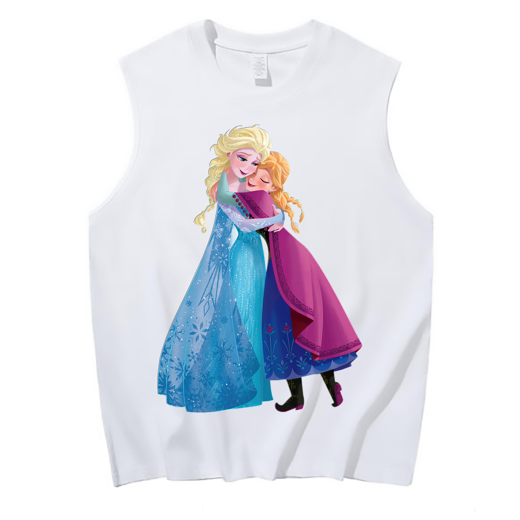 （画像用） アナと雪の女王 アンナ エルサ Frozen Anna Elsa コットン100％タンクトップ（フロントプリント）