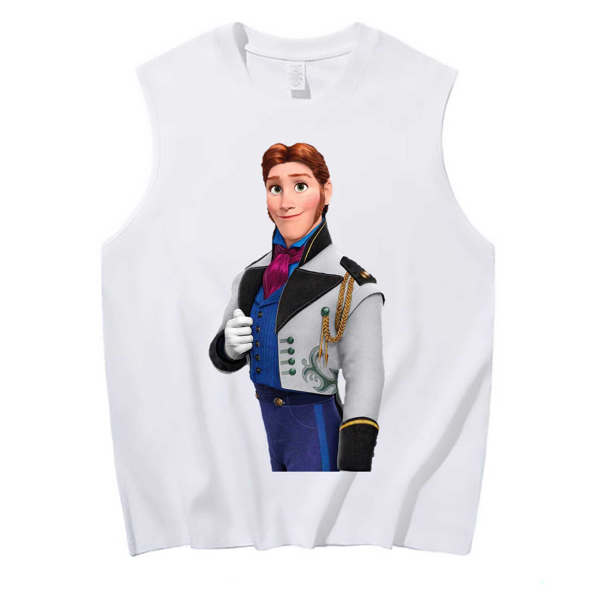 （画像用） アナと雪の女王 アンナ エルサ Frozen Anna Elsa コットン100％タンクトップ（フロントプリント）