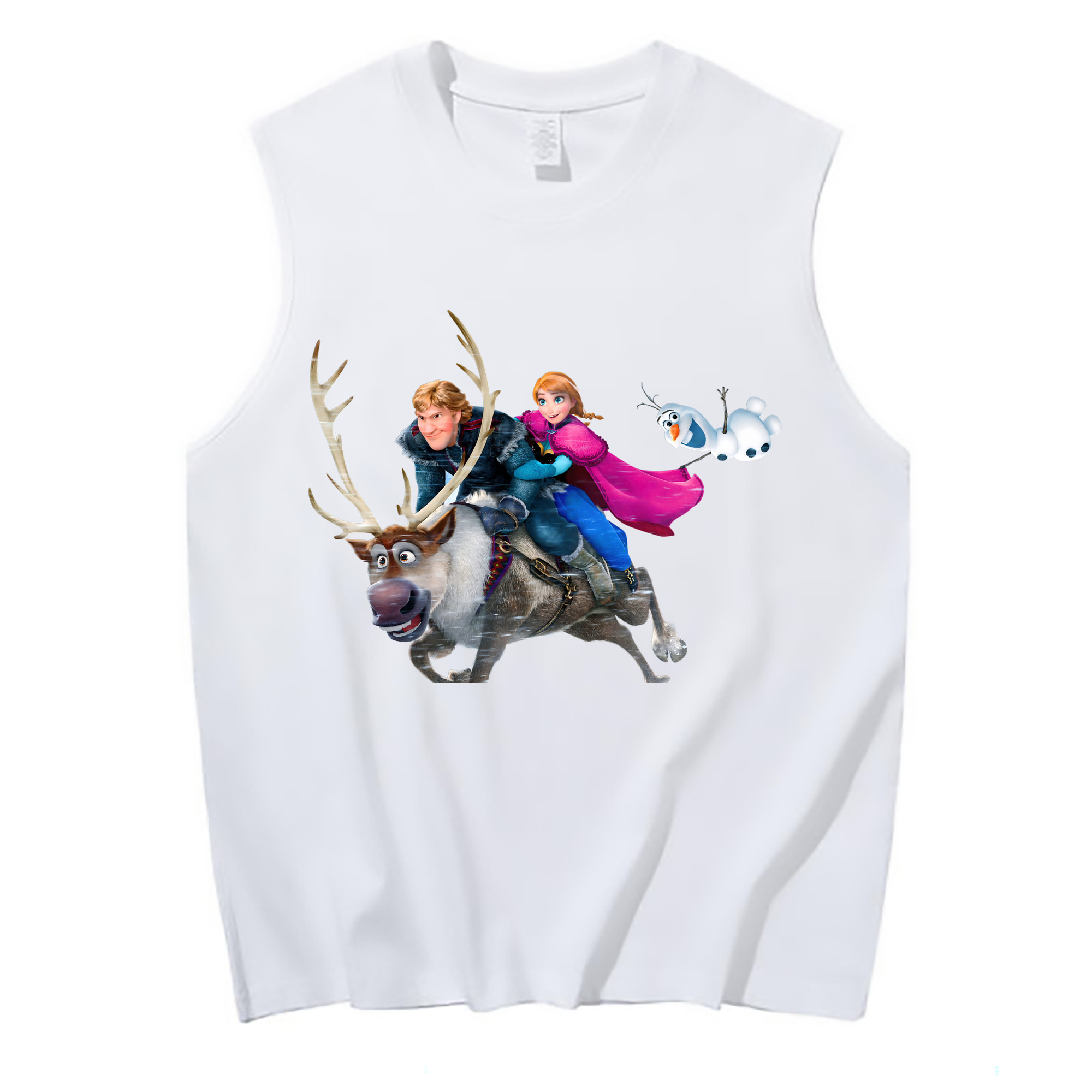 （画像用） アナと雪の女王 アンナ エルサ Frozen Anna Elsa コットン100％タンクトップ（フロントプリント）