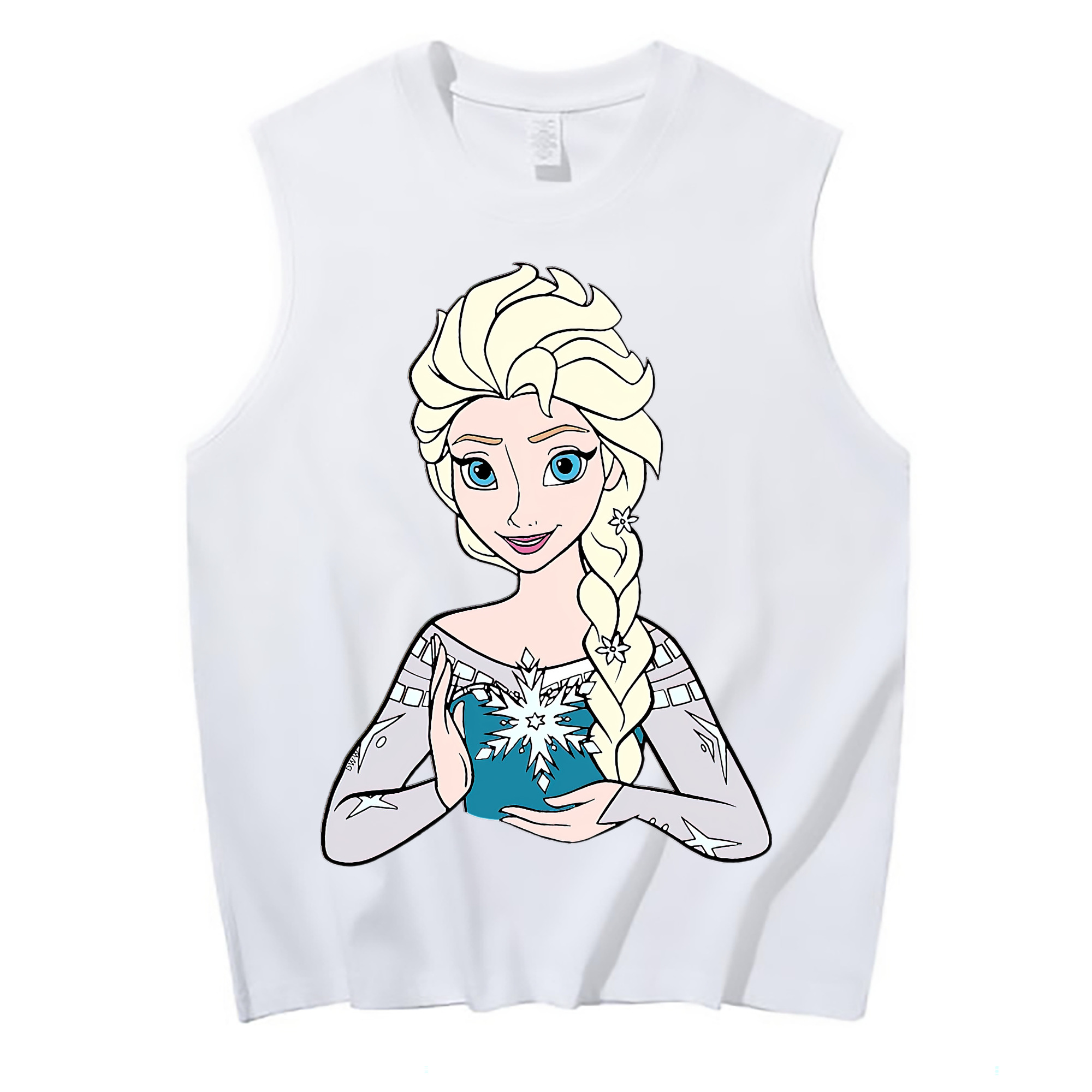 （画像用） アナと雪の女王 アンナ エルサ Frozen Anna Elsa コットン100％タンクトップ（フロントプリント）