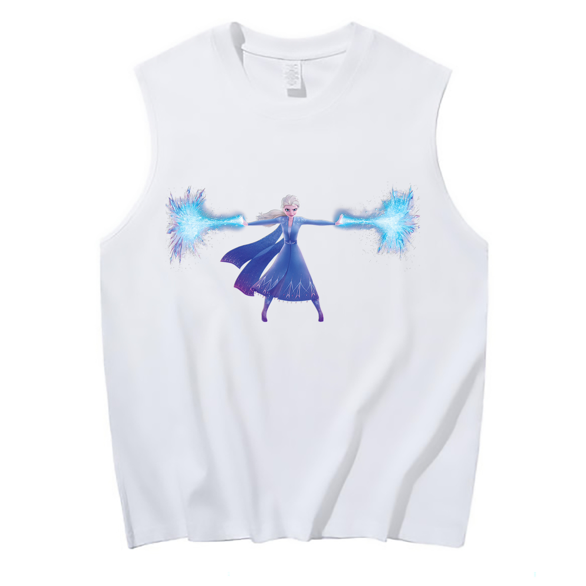 （画像用） アナと雪の女王 アンナ エルサ Frozen Anna Elsa コットン100％タンクトップ（フロントプリント）