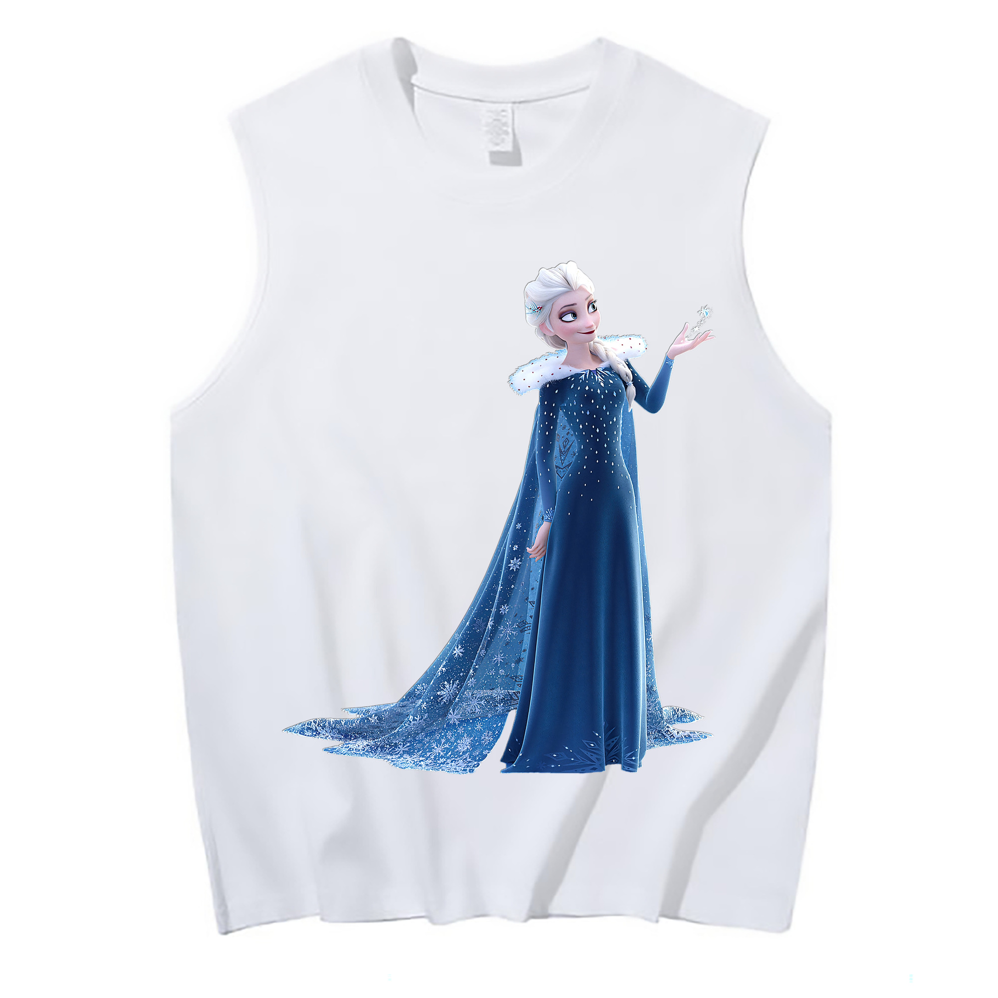 （画像用） アナと雪の女王 アンナ エルサ Frozen Anna Elsa コットン100％タンクトップ（フロントプリント）