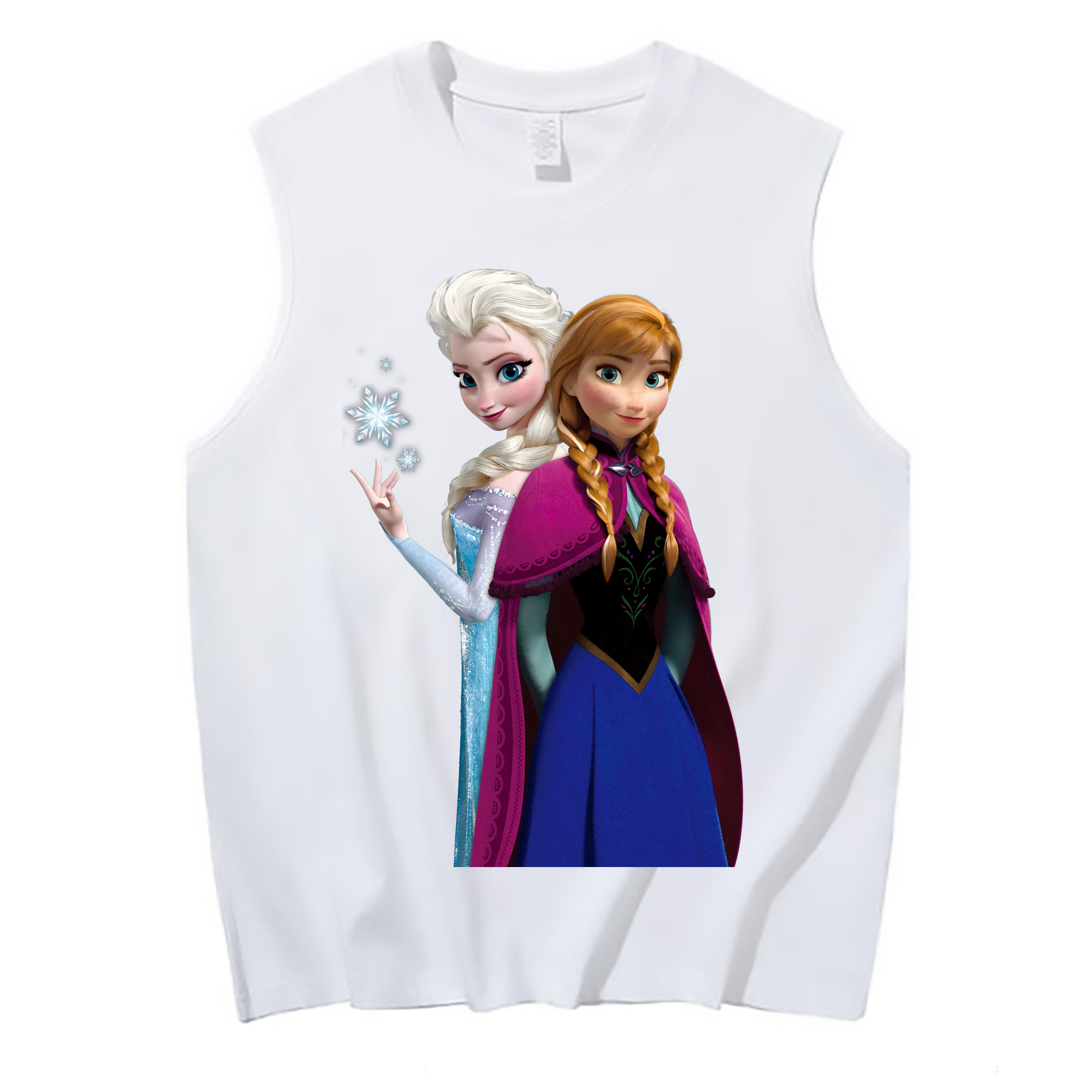 （画像用） アナと雪の女王 アンナ エルサ Frozen Anna Elsa コットン100％タンクトップ（フロントプリント）