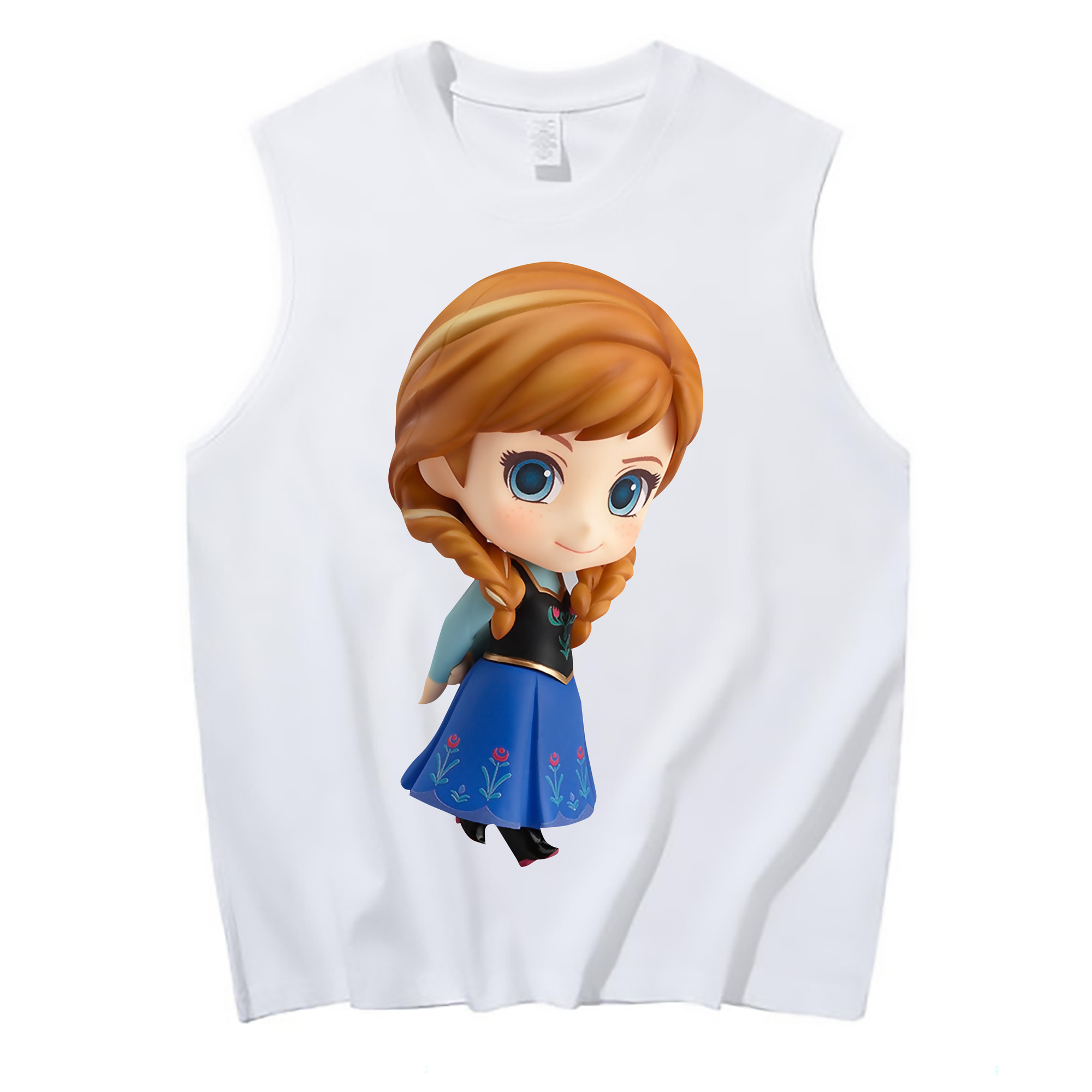 （画像用） アナと雪の女王 アンナ エルサ Frozen Anna Elsa コットン100％タンクトップ（フロントプリント）