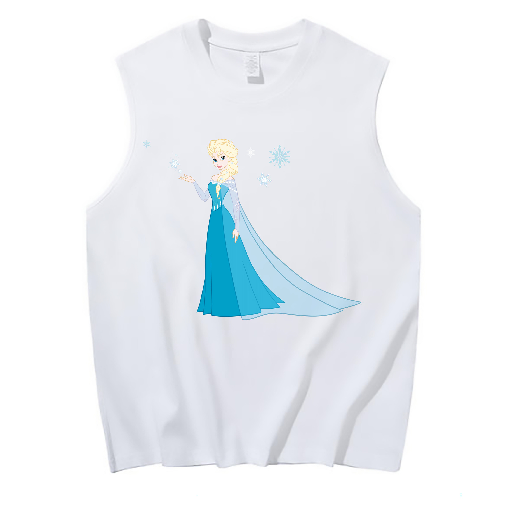 （画像用） アナと雪の女王 アンナ エルサ Frozen Anna Elsa コットン100％タンクトップ（フロントプリント）
