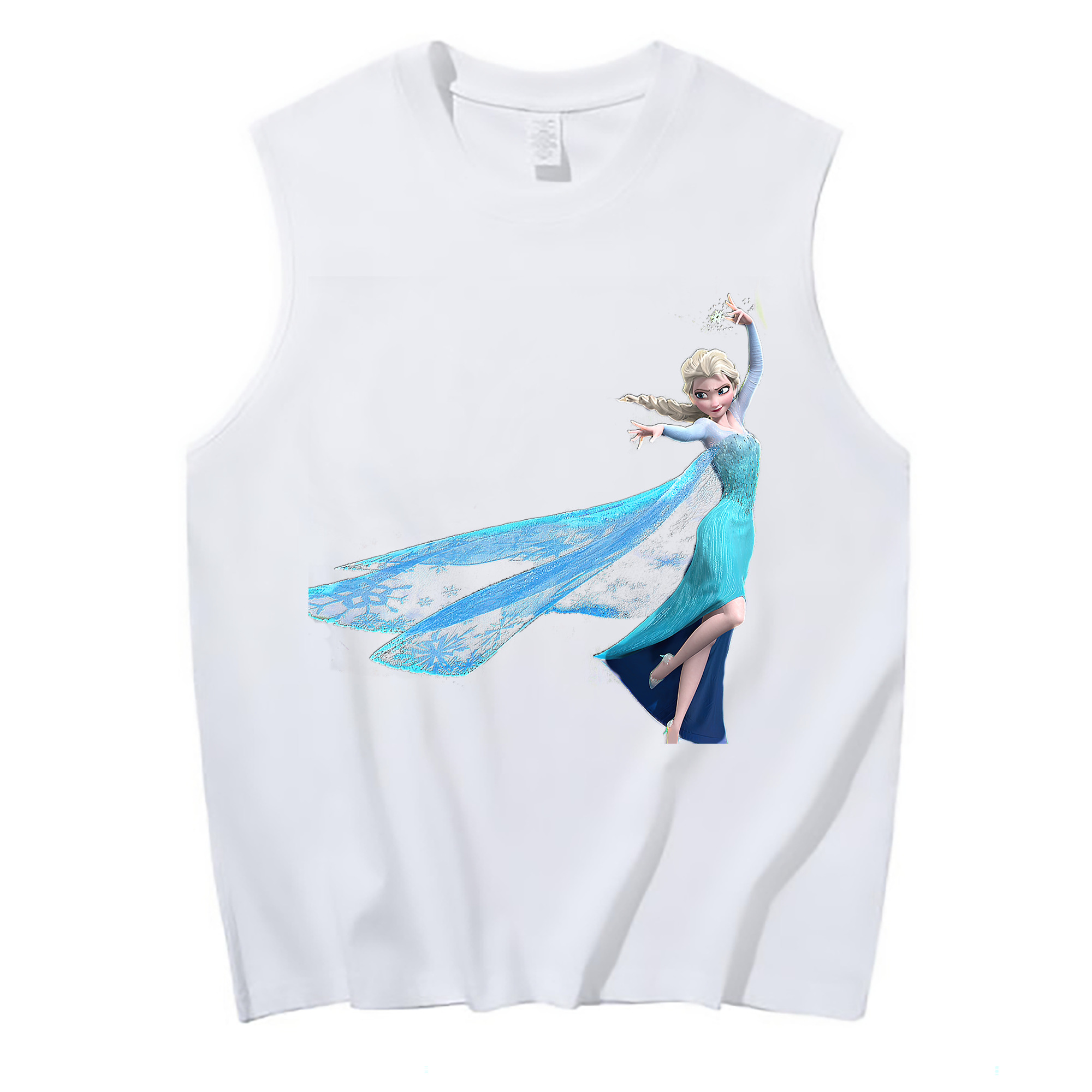 （画像用） アナと雪の女王 アンナ エルサ Frozen Anna Elsa コットン100％タンクトップ（フロントプリント）