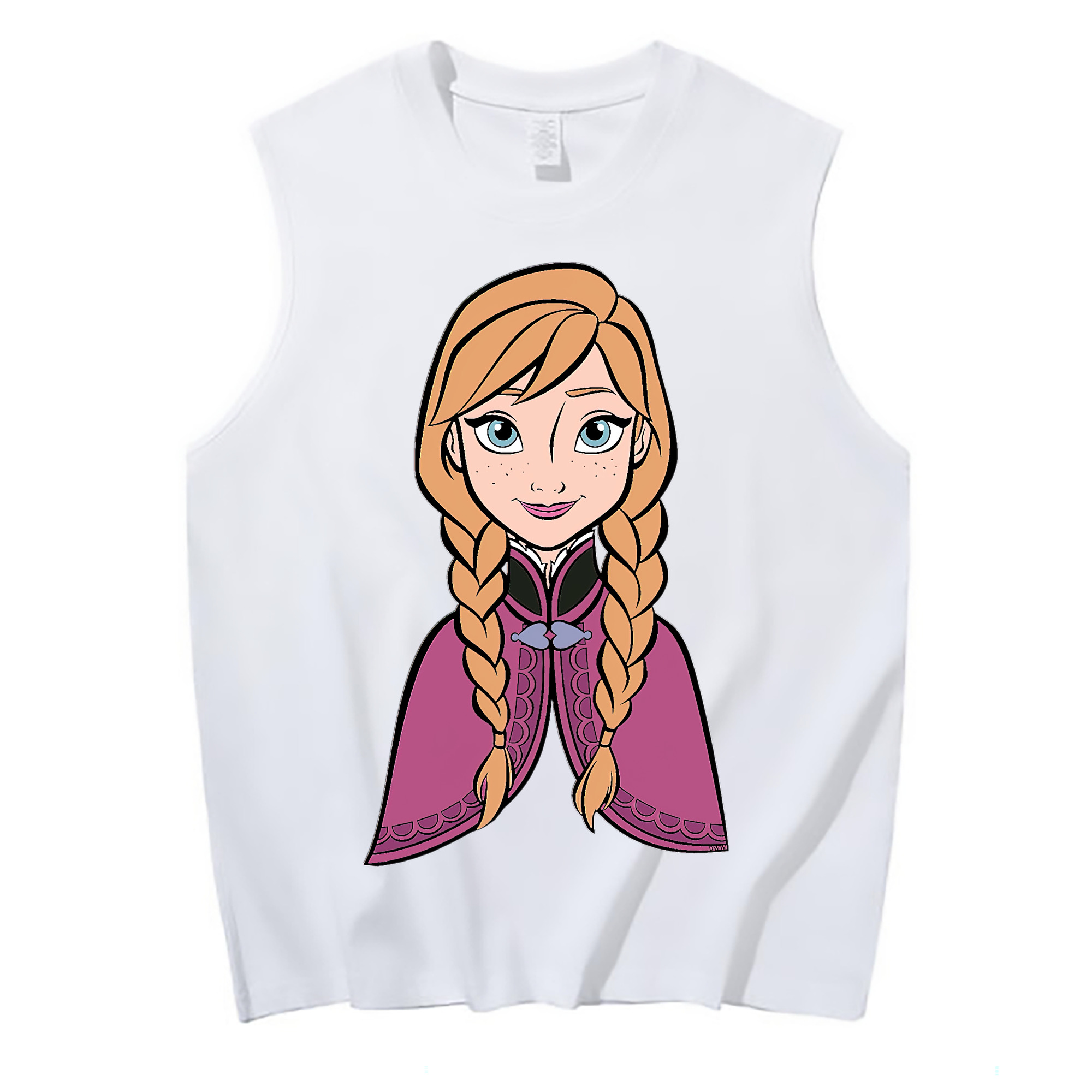 （画像用） アナと雪の女王 アンナ エルサ Frozen Anna Elsa コットン100％タンクトップ（フロントプリント）