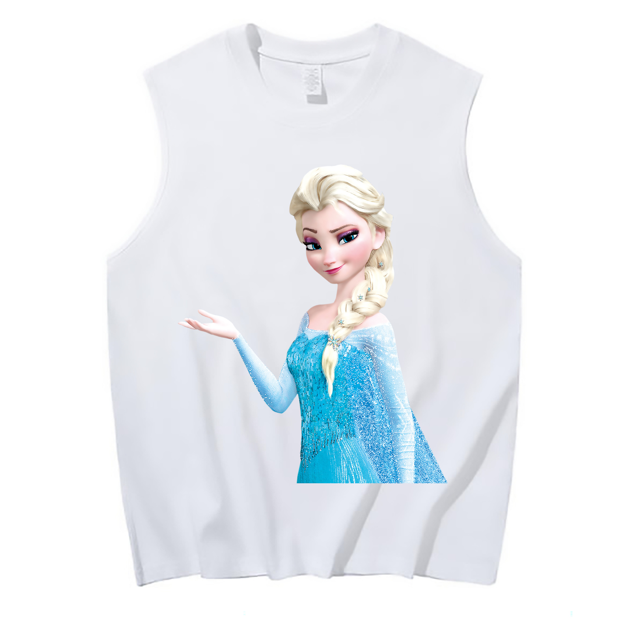 （画像用） アナと雪の女王 アンナ エルサ Frozen Anna Elsa コットン100％タンクトップ（フロントプリント）