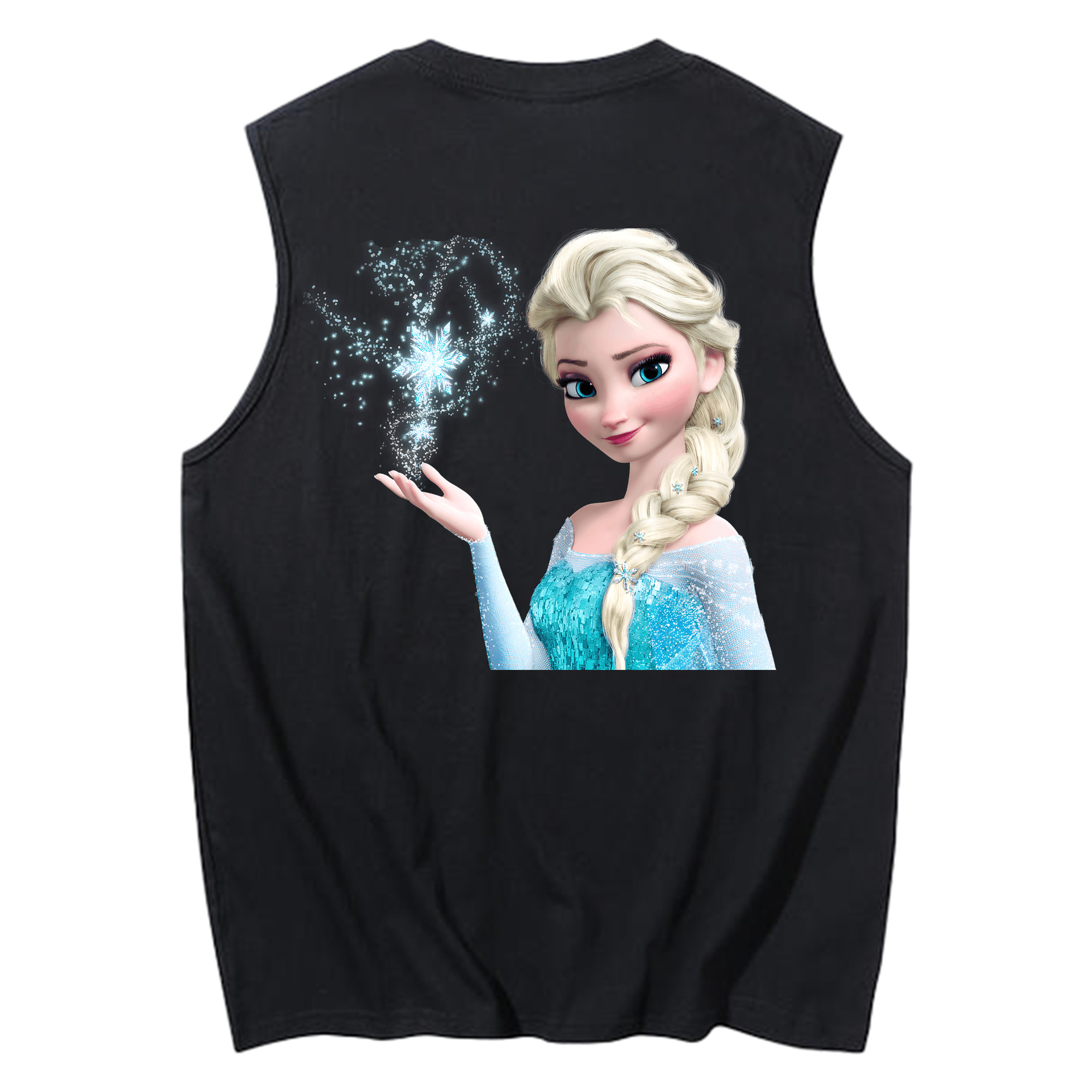 （画像用） アナと雪の女王 アンナ エルサ Frozen Anna Elsa コットン100％タンクトップ（背面プリント）