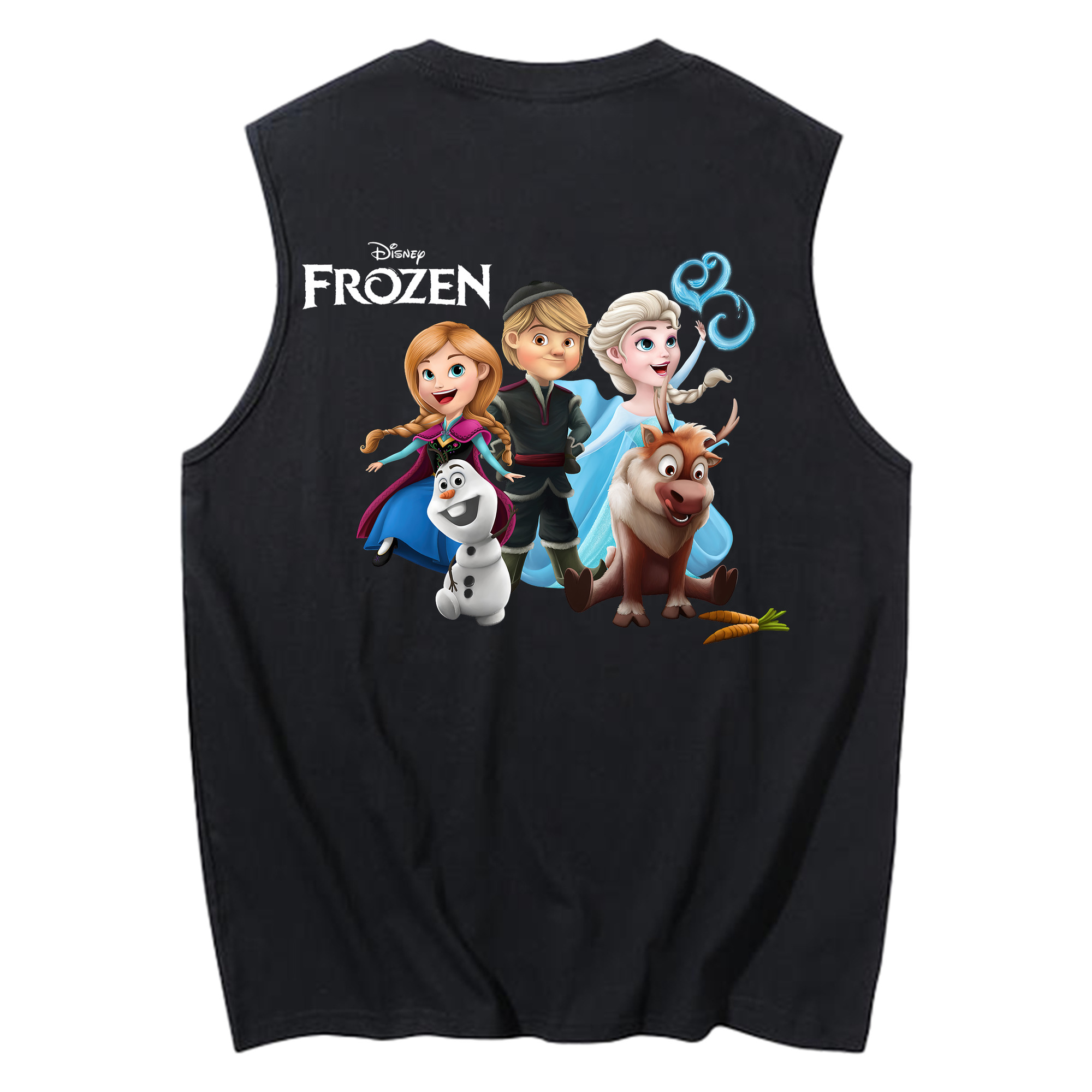 （画像用） アナと雪の女王 アンナ エルサ Frozen Anna Elsa コットン100％タンクトップ（背面プリント）