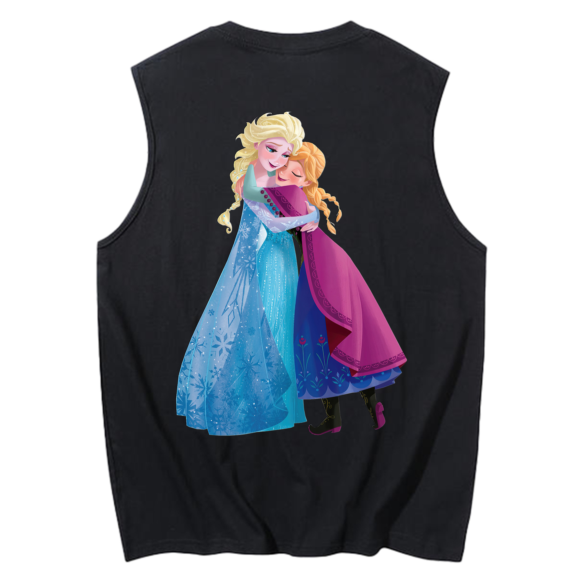 （画像用） アナと雪の女王 アンナ エルサ Frozen Anna Elsa コットン100％タンクトップ（背面プリント）