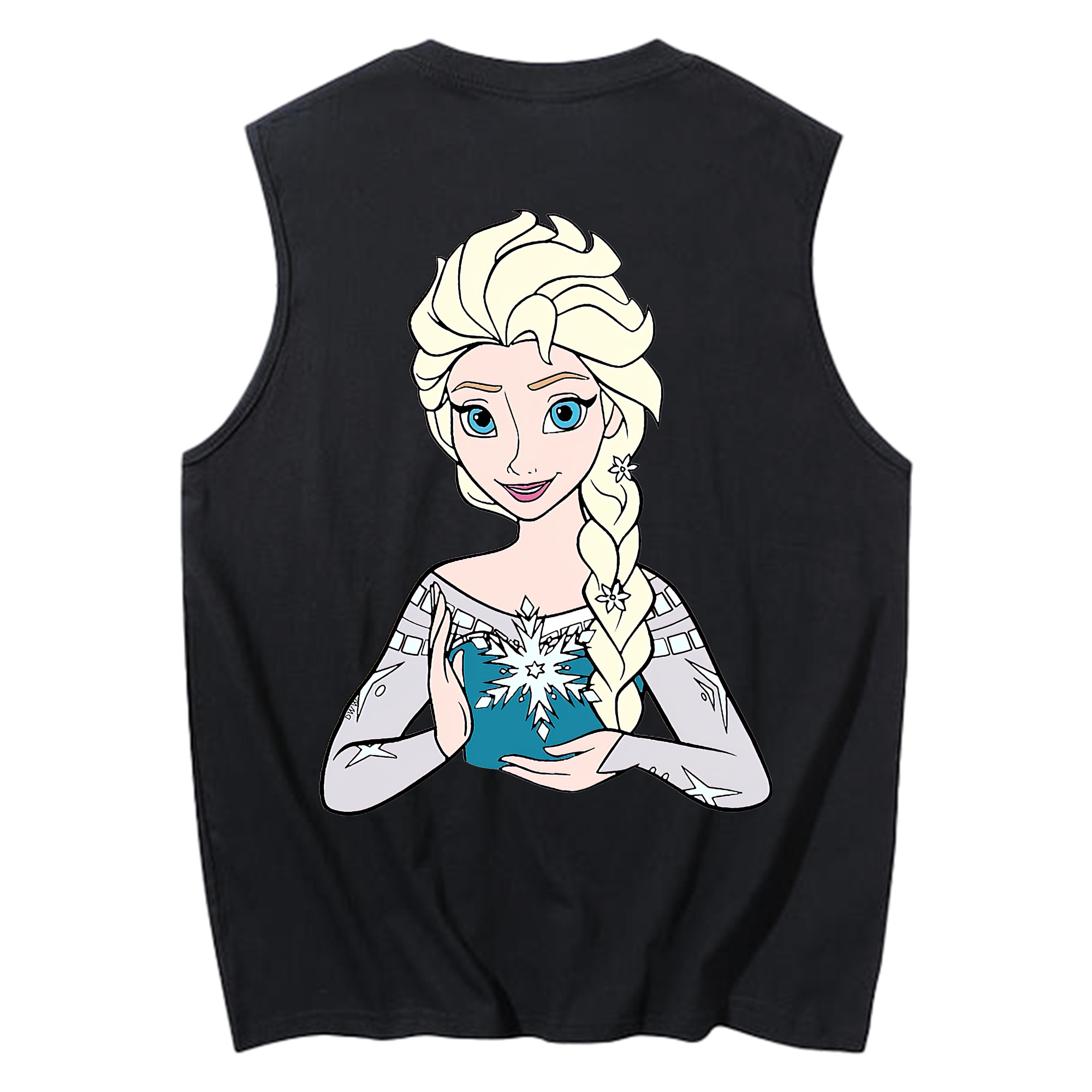 （画像用） アナと雪の女王 アンナ エルサ Frozen Anna Elsa コットン100％タンクトップ（背面プリント）