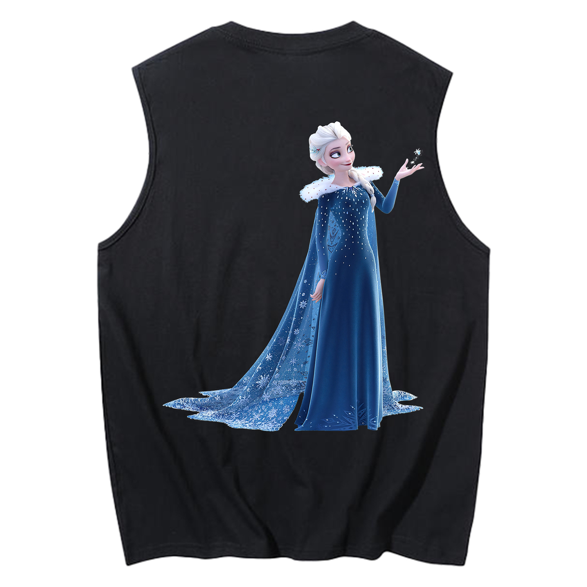 （画像用） アナと雪の女王 アンナ エルサ Frozen Anna Elsa コットン100％タンクトップ（背面プリント）