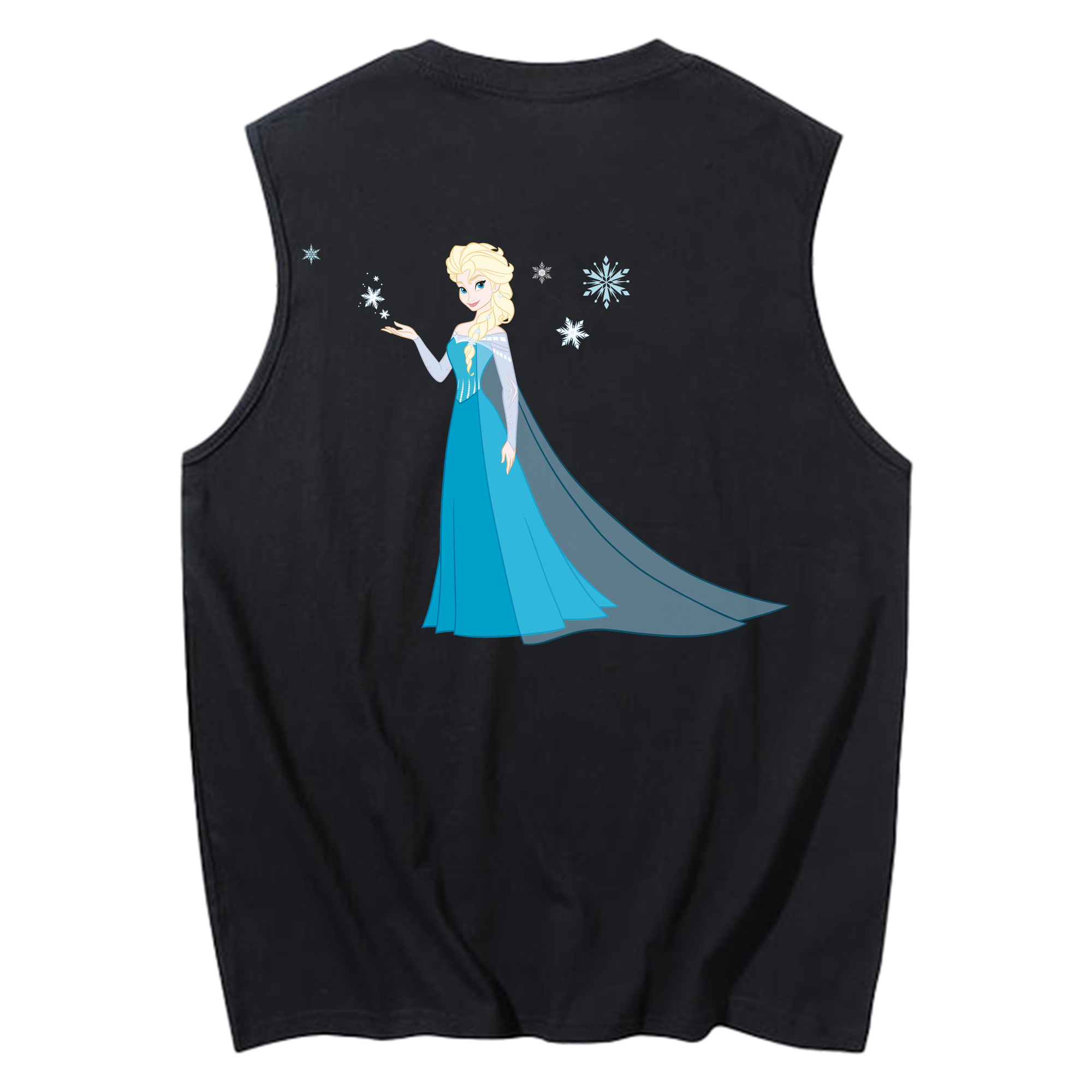 （画像用） アナと雪の女王 アンナ エルサ Frozen Anna Elsa コットン100％タンクトップ（背面プリント）